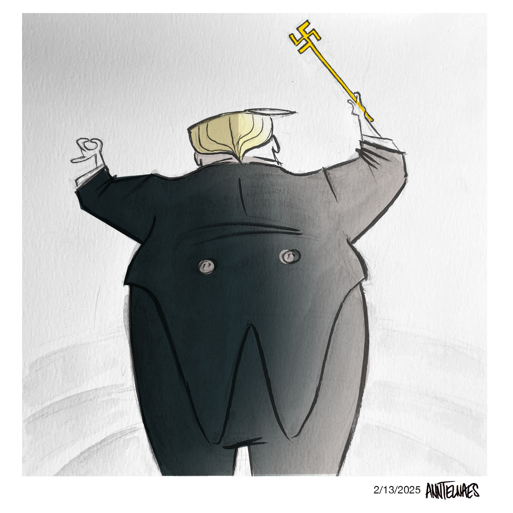 Political cartoon by Ann Telnaes, “A purge at the Kennedy Center”, 2025-02-13.