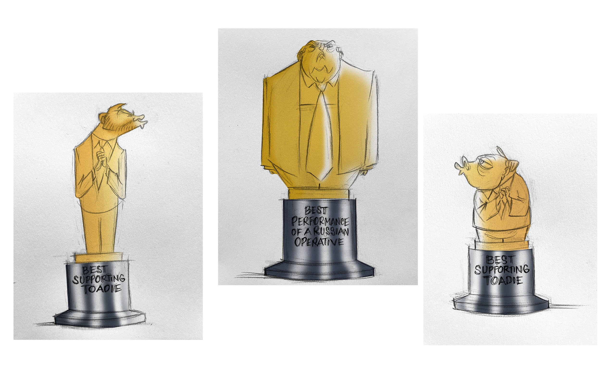 Political cartoon by Ann Telnaes, “And the Oscar goes to...”, 2025-03-03.