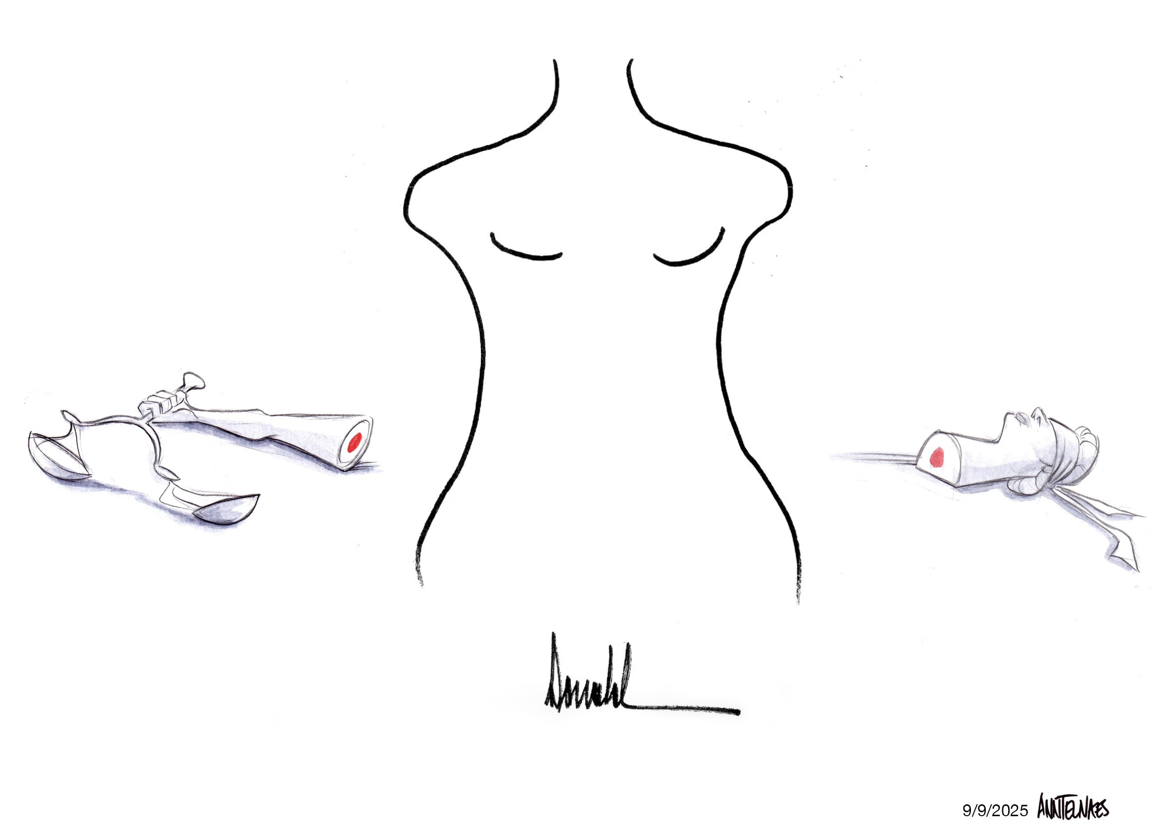 Political cartoon by Ann Telnaes, “Another Trump drawing”, 2025-09-09.