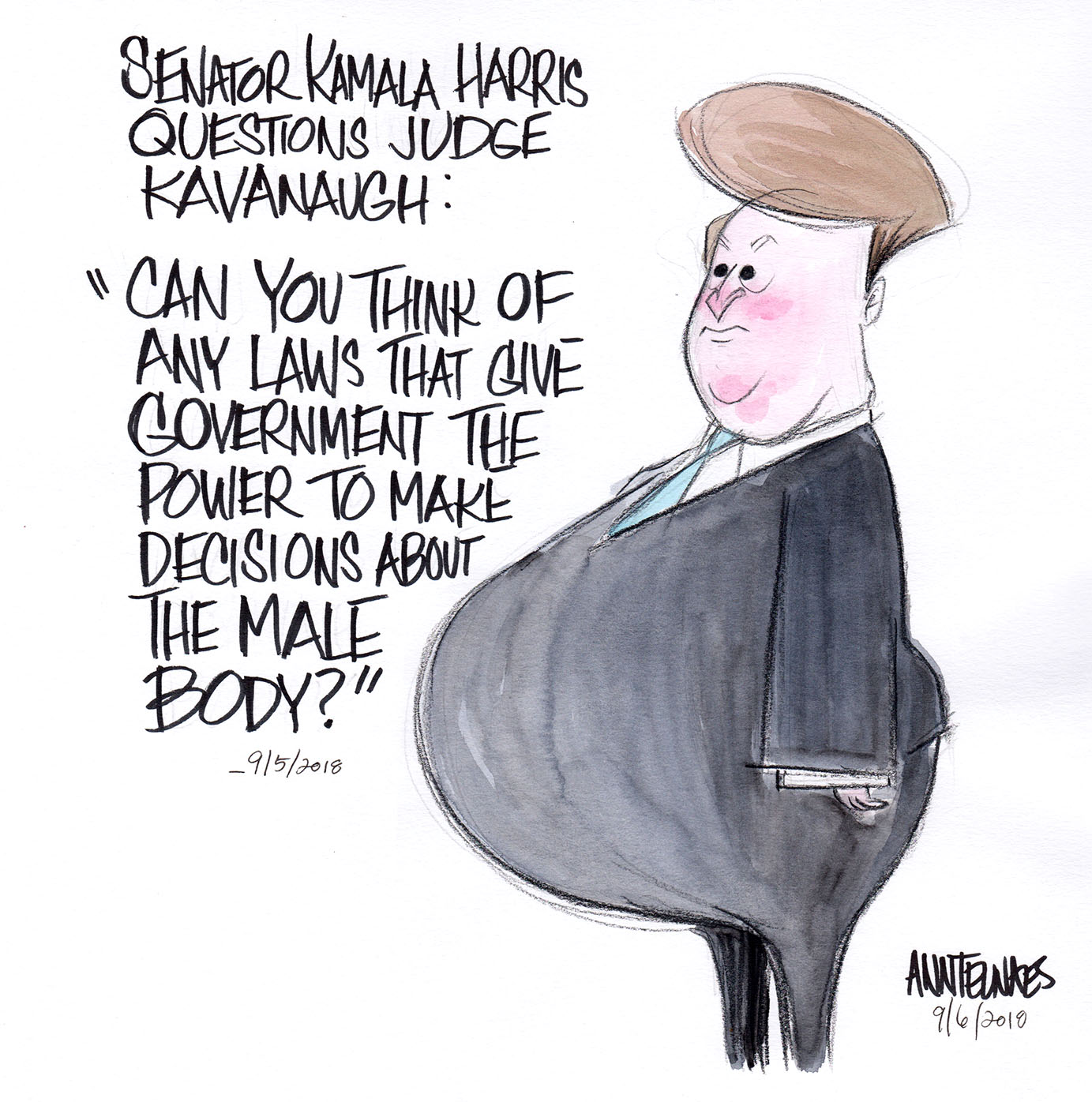 Political cartoon by Ann Telnaes, “Different standards”, 2024-08-12.