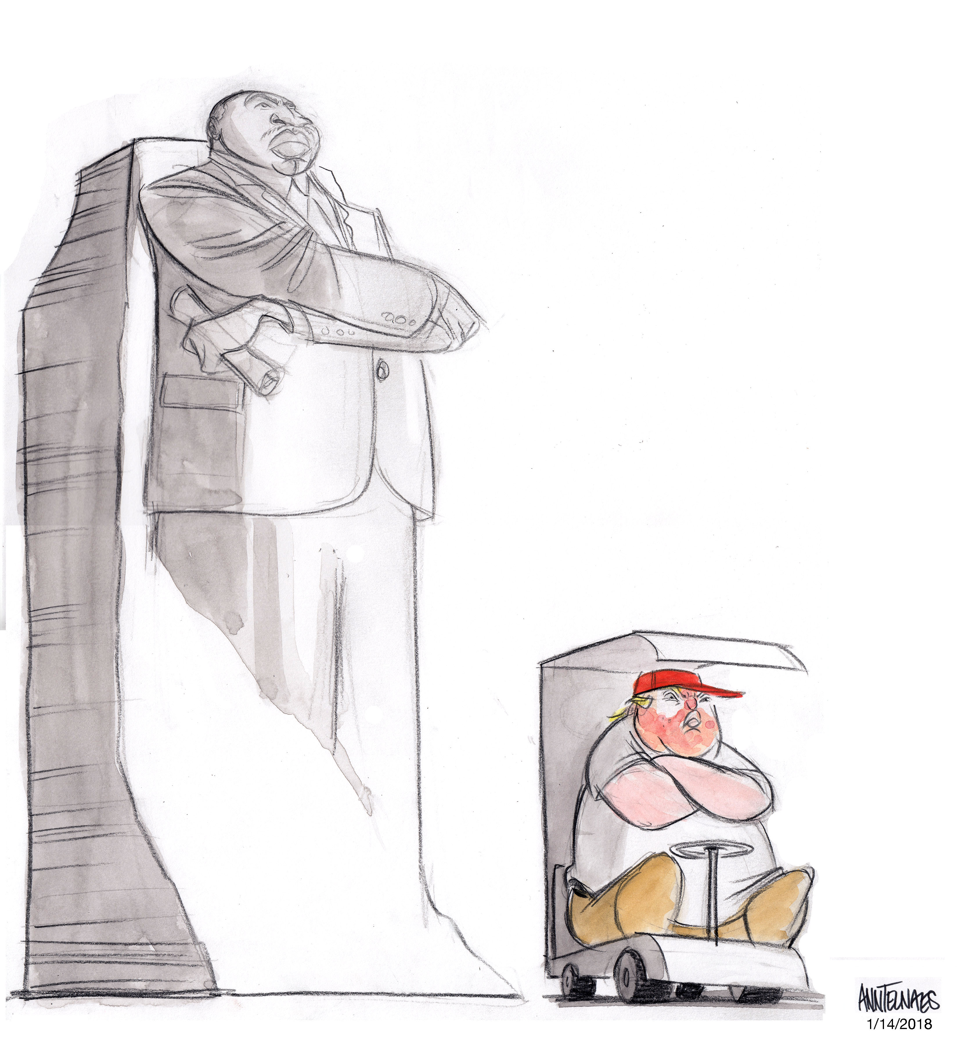 Political cartoon by Ann Telnaes, “MLK day”, 2025-01-19.