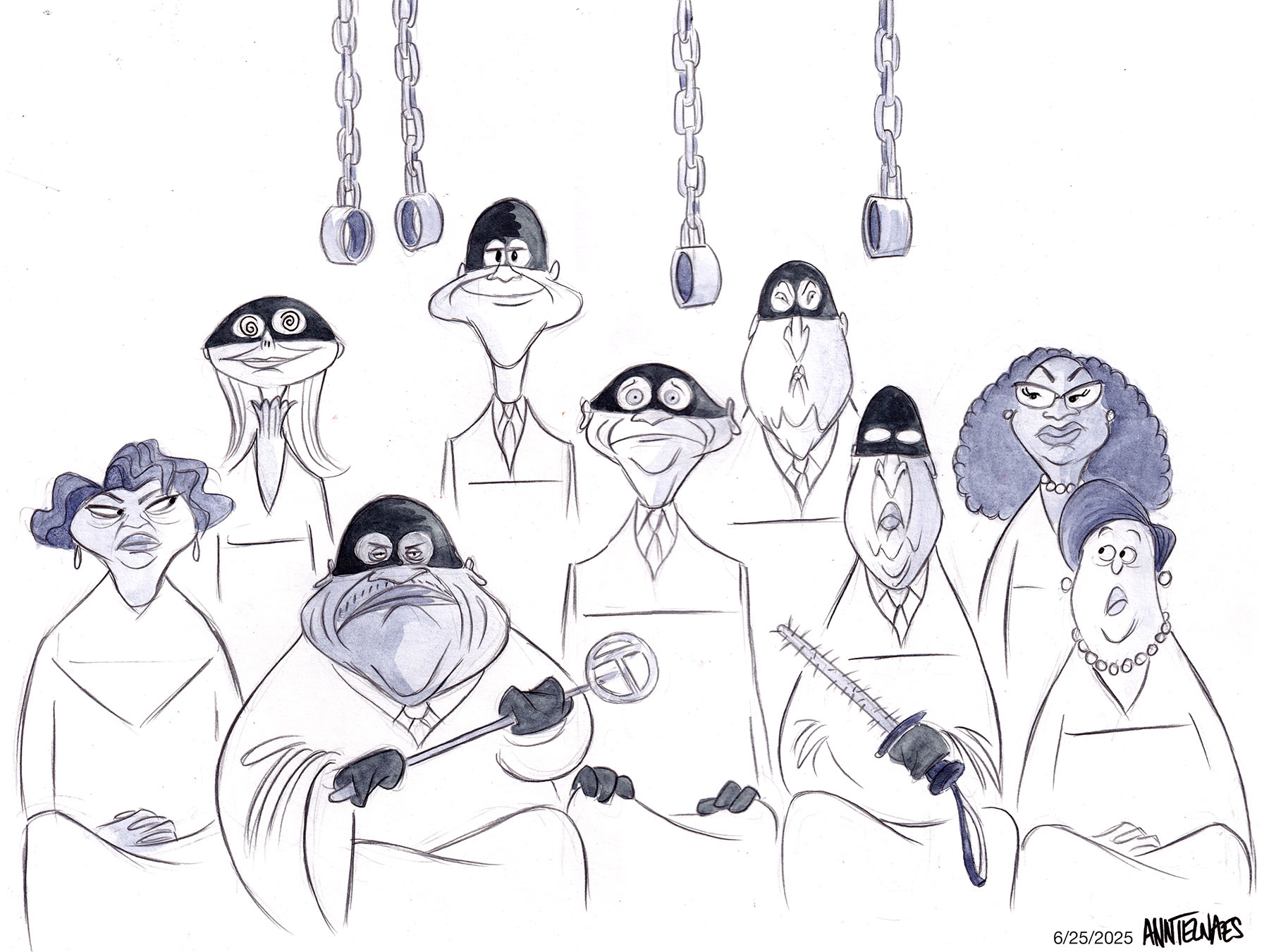 Political cartoon by Ann Telnaes, “SCOTUS allows deportations to "third party countries"”, 2025-06-26.
