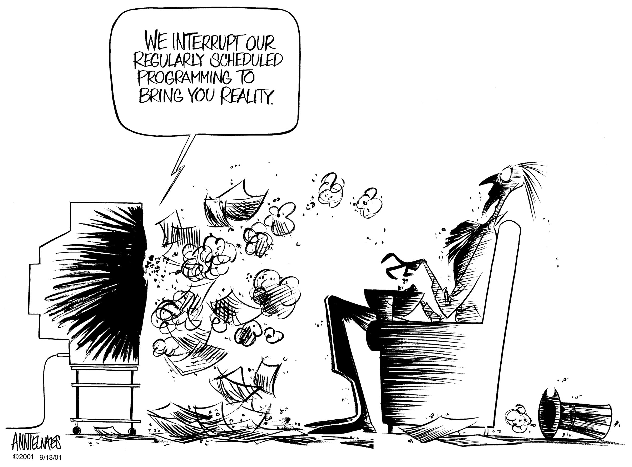 Political cartoon by Ann Telnaes, “September 11, 2001”, 2026-09-11.