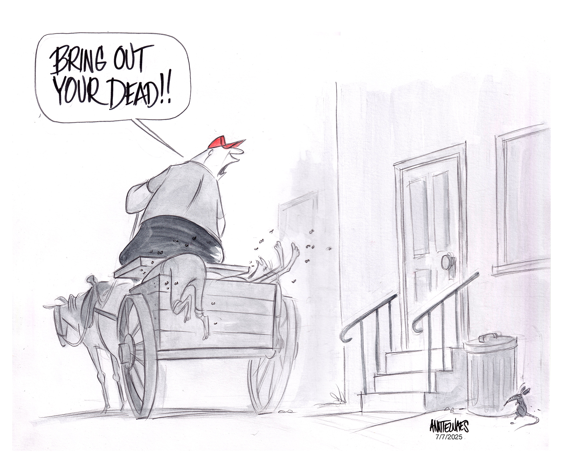 Political cartoon by Ann Telnaes, “The Republican idea of a healthcare system”, 2025-07-07.