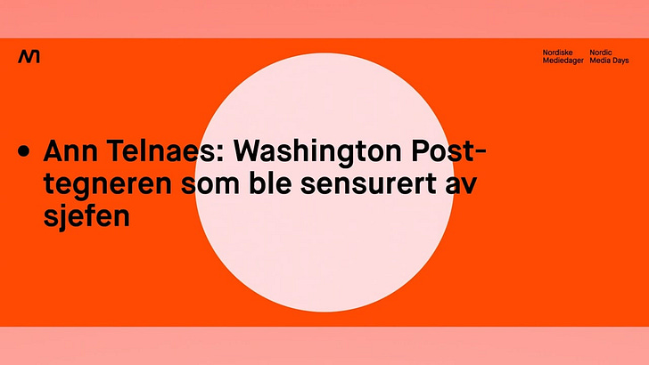 Political cartoon by Ann Telnaes, “The Swiss Media Festival & Nordic Media Days”, 2025-05-23.