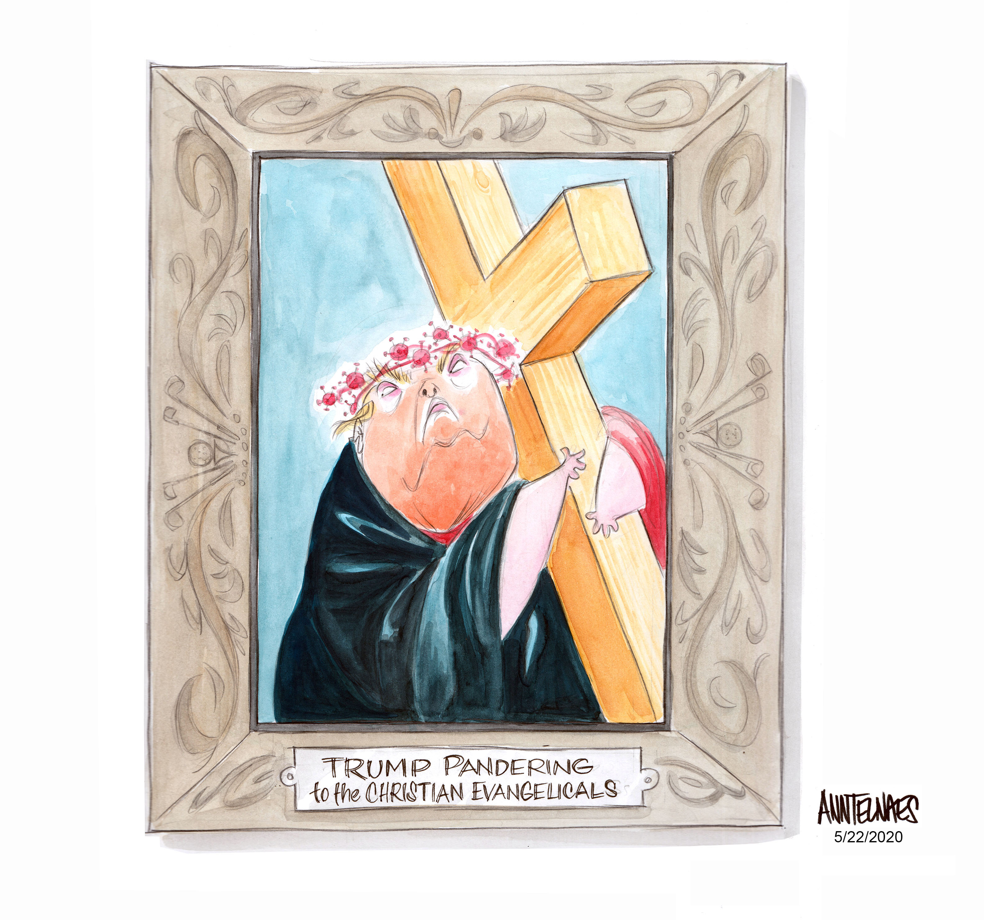 Political cartoon by Ann Telnaes, “Trump posts image of himself as Jesus”, 2026-04-14.