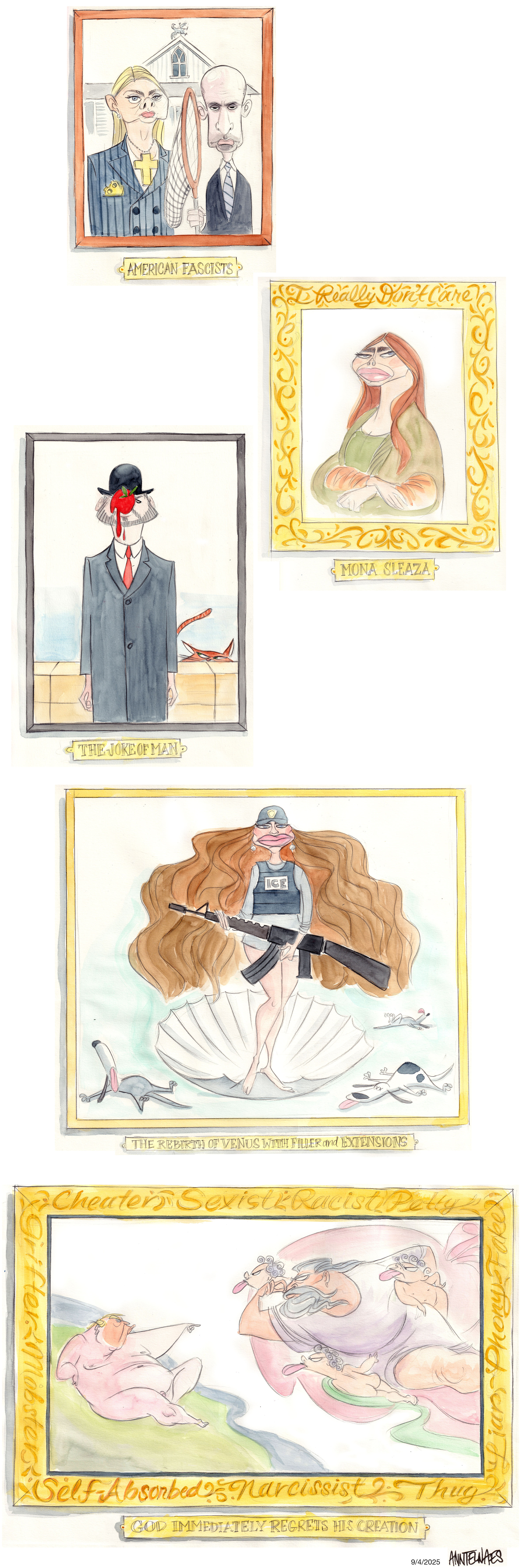 Political cartoon by Ann Telnaes, “Trump Revamps the Smithsonian Art Collection”, 2025-09-04.