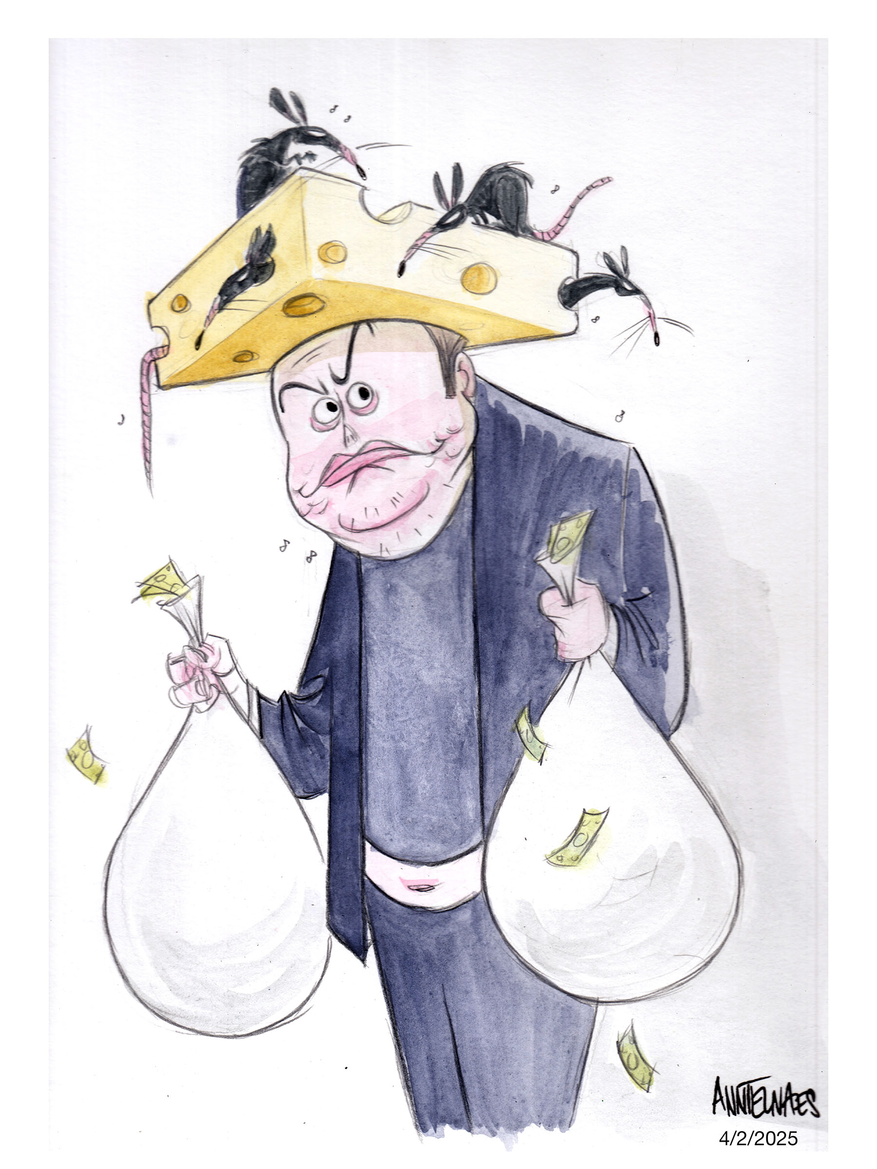 Political cartoon by Ann Telnaes, “Trump's loser”, 2025-04-02.
