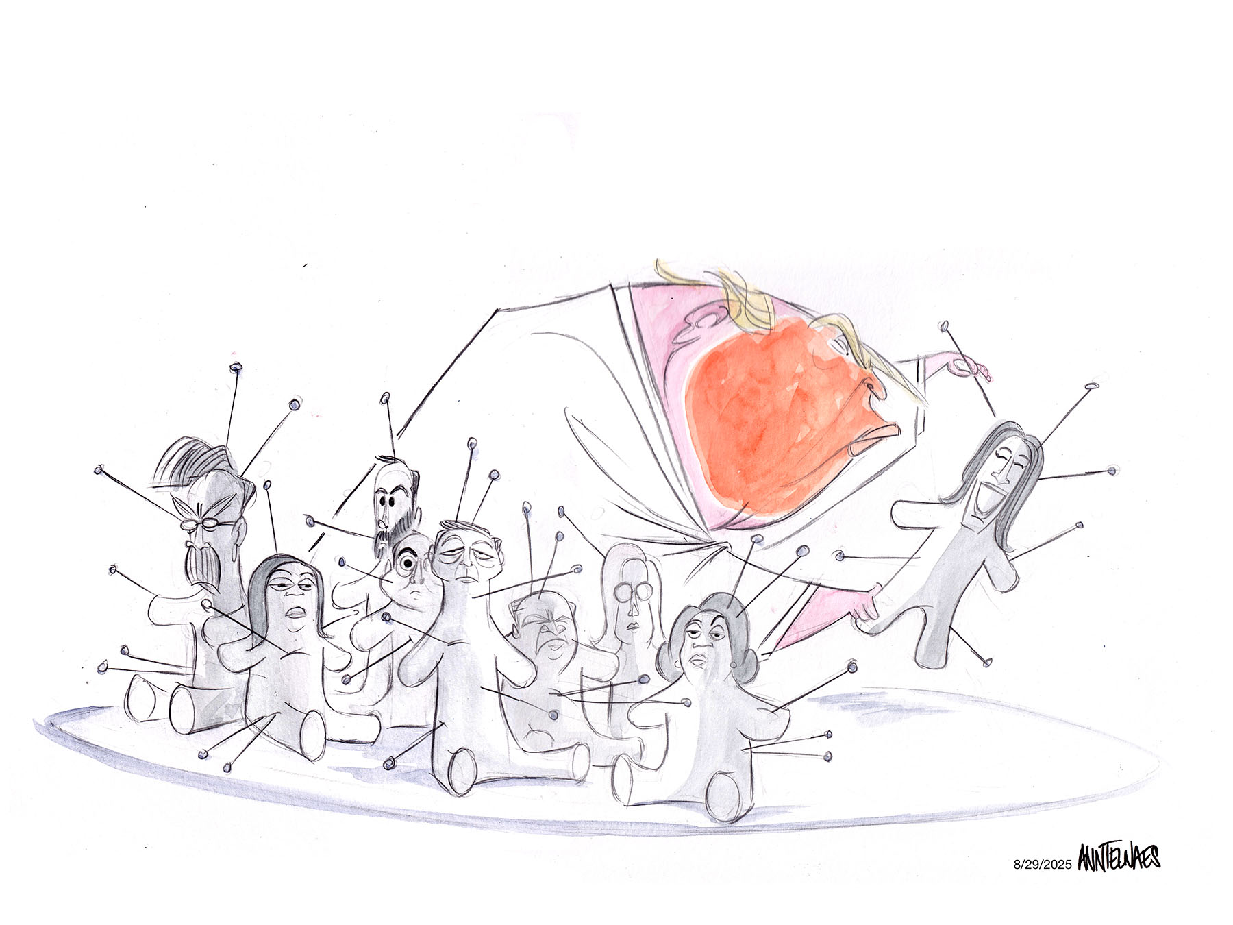 Political cartoon by Ann Telnaes, “Trump's retribution”, 2025-08-29.