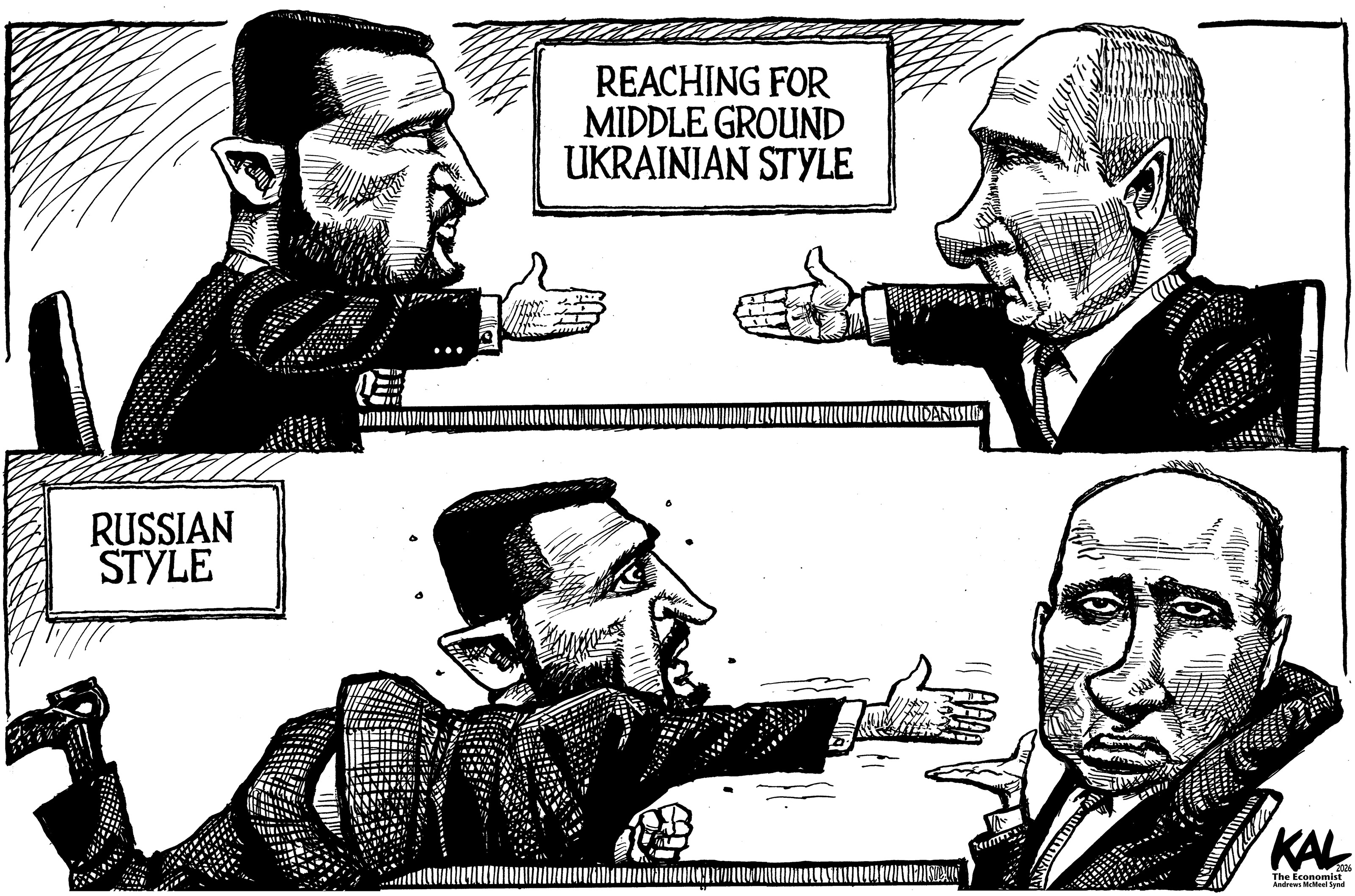 Political cartoon by Kevin Kallaugher, “A Double Dose of Canny Cartoons”, 2026-02-20.