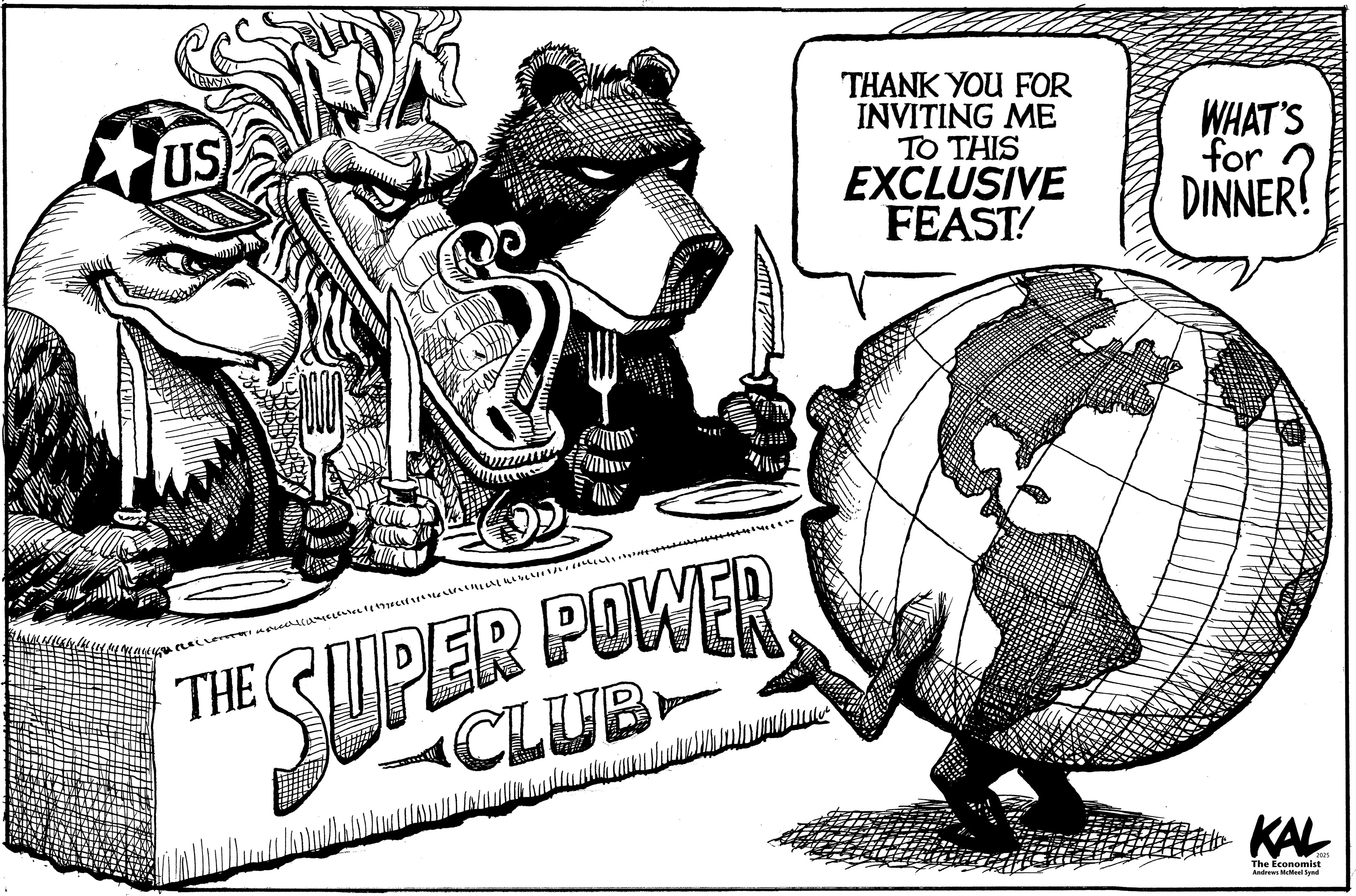 Political cartoon by Kevin Kallaugher, “Behind the Scenes of The Economist Cartoon”, 2025-08-15.