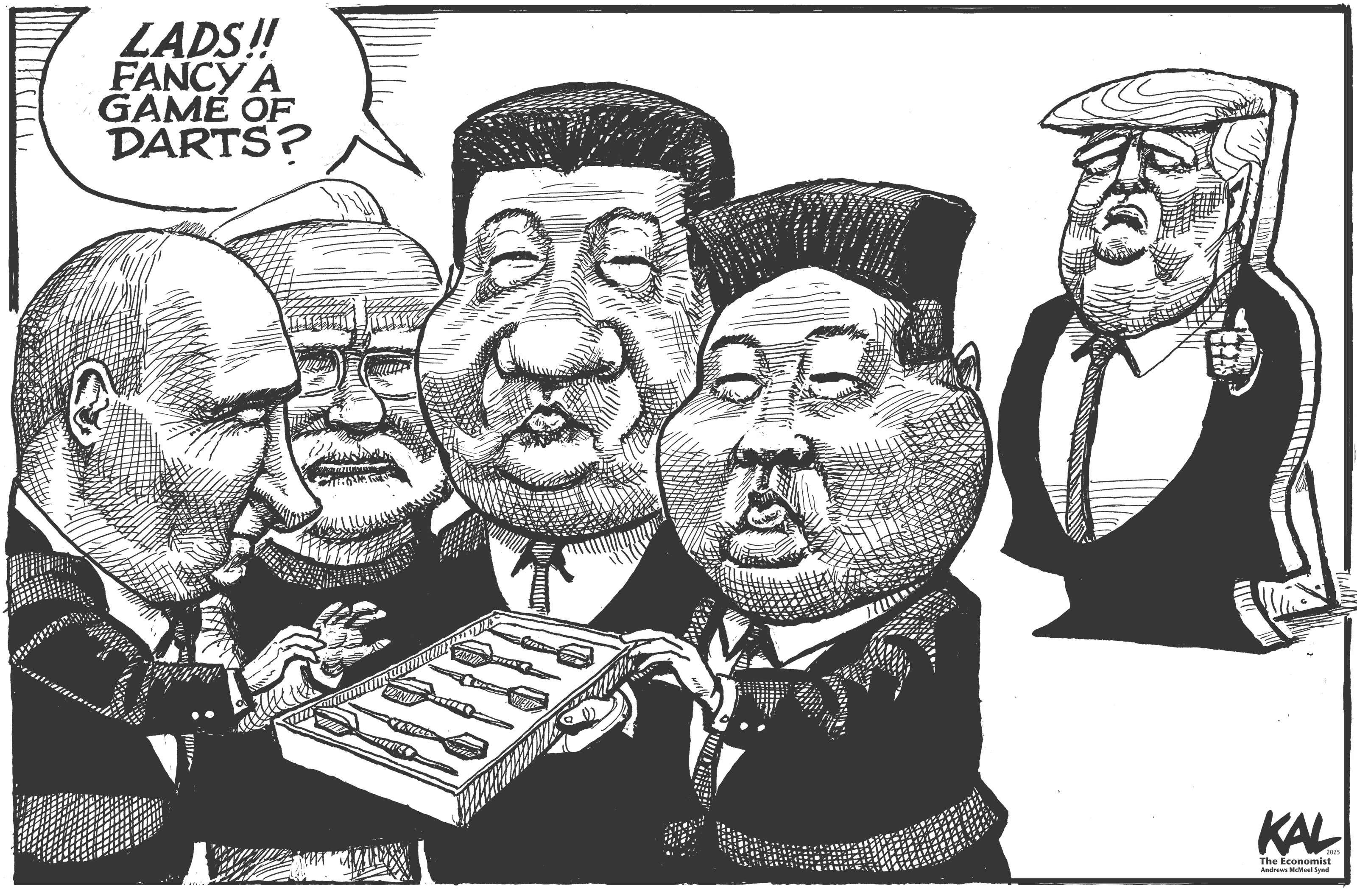 Political cartoon by Kevin Kallaugher, “Big Cartoons About Little Dictators”, 2025-09-06.