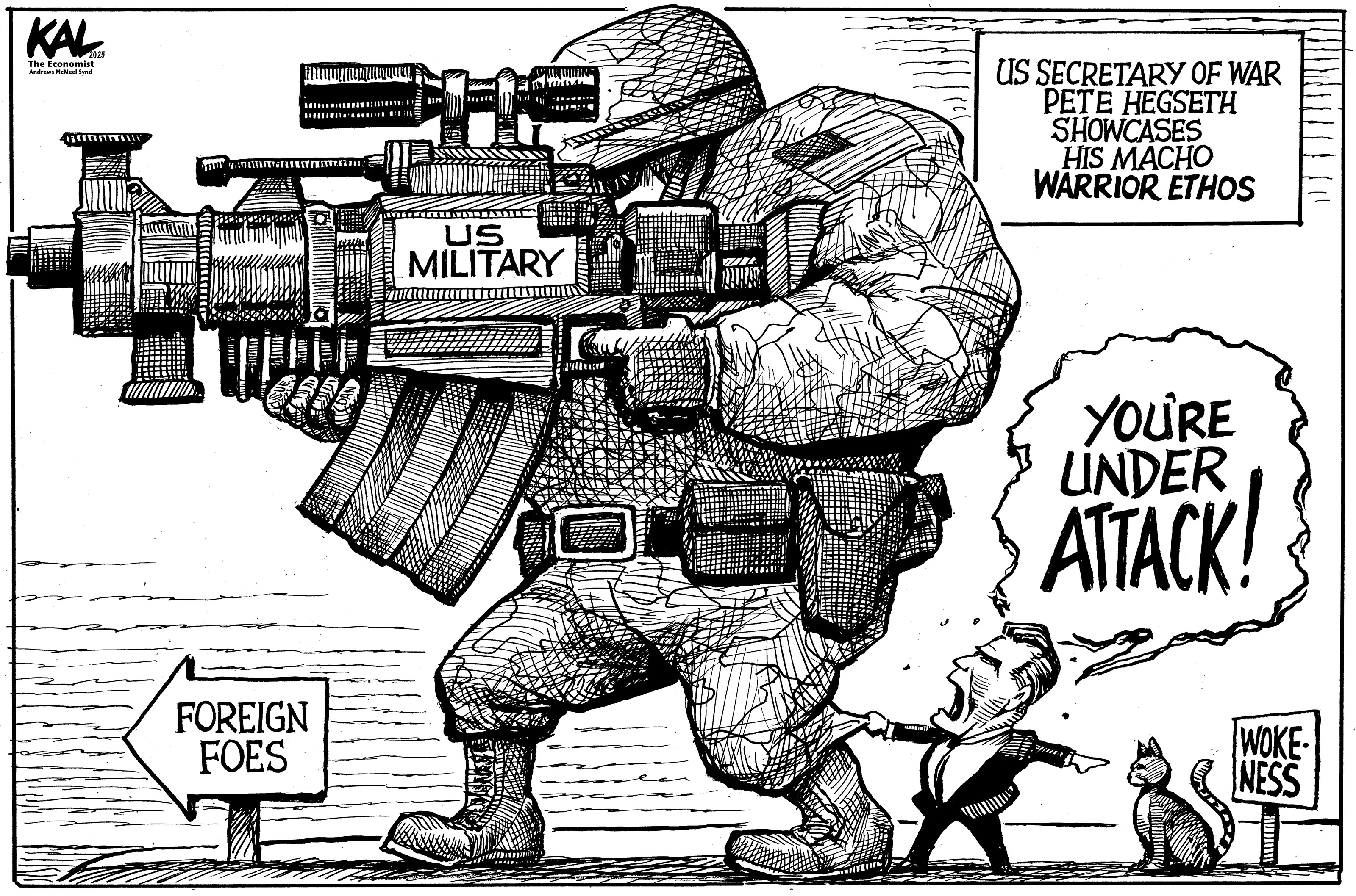 Political cartoon by Kevin Kallaugher, “Eyeballing The Economist Cartoon”, 2025-10-06.