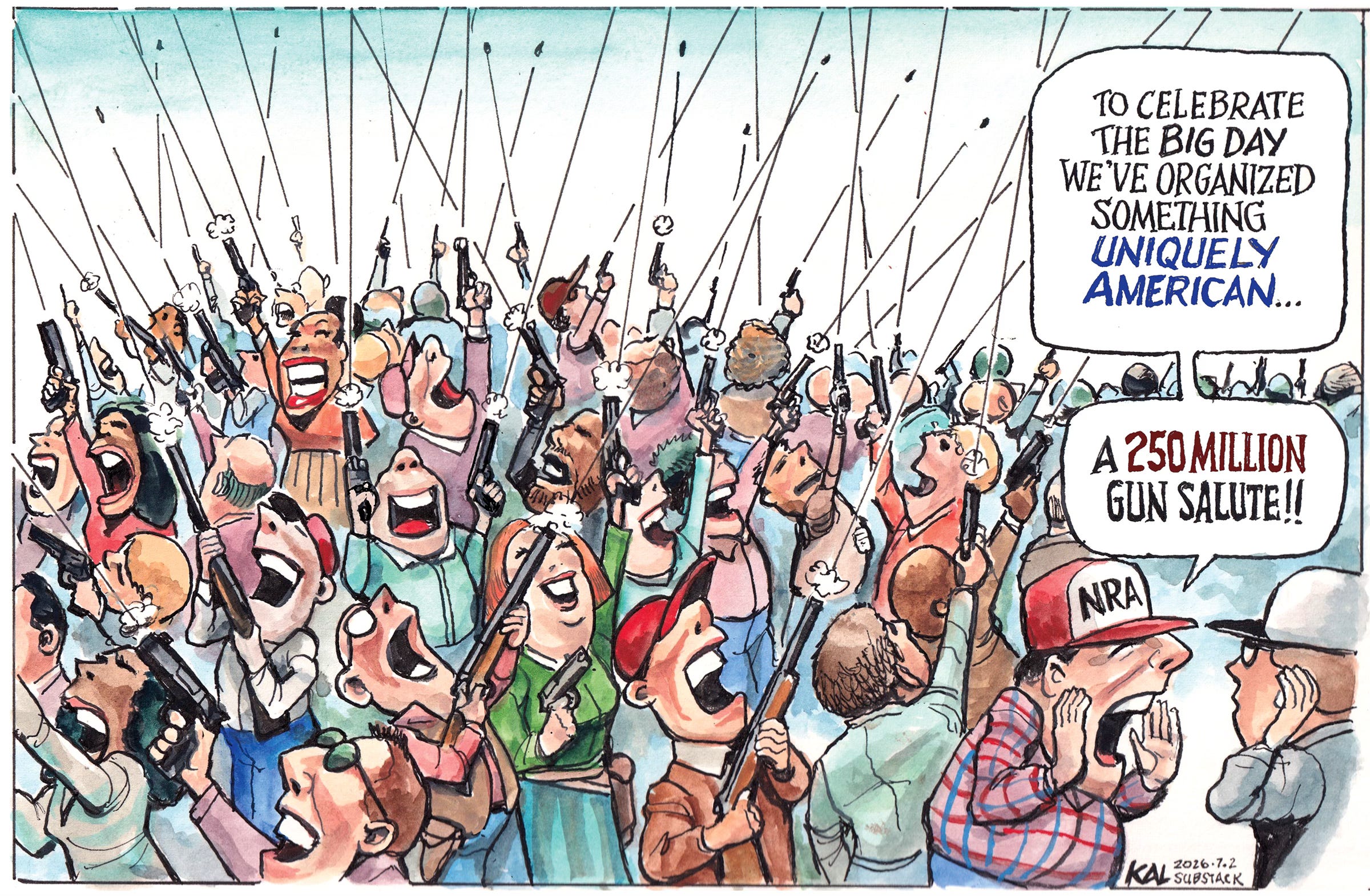 Political cartoon by Kevin Kallaugher, “Going Forth on The Fourth”, 2026-07-03.