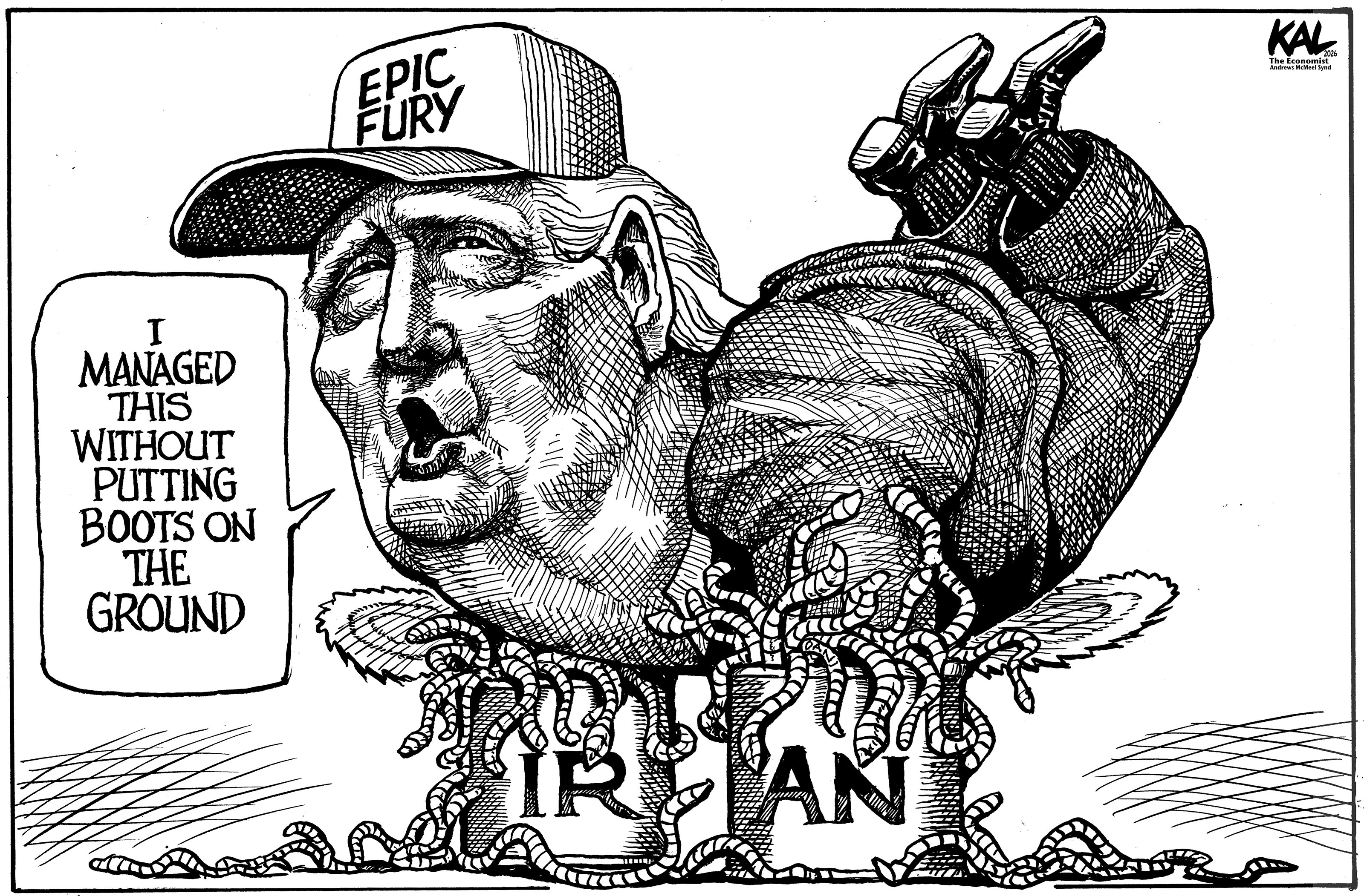 Political cartoon by Kevin Kallaugher, “Is Chaos Good for Cartooning?”, 2026-03-08.