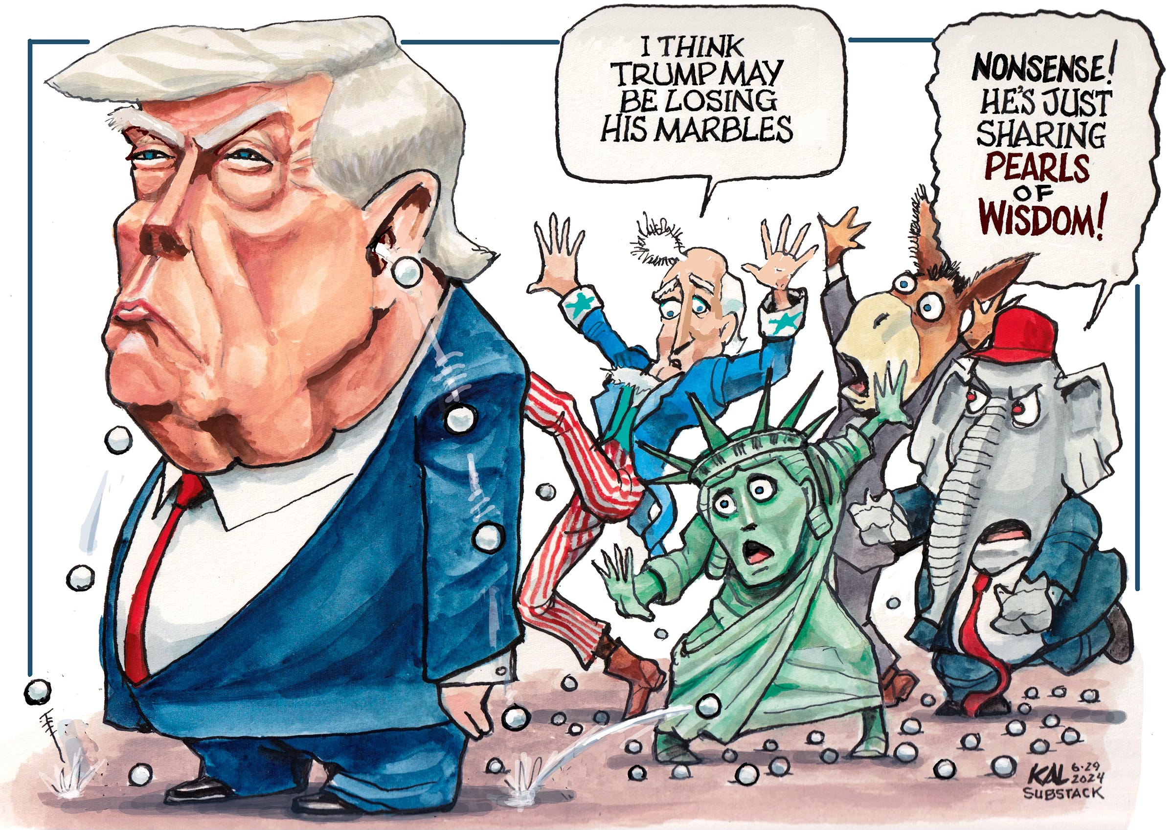 Political cartoon by Kevin Kallaugher, “Losing it!”, 2026-06-30.