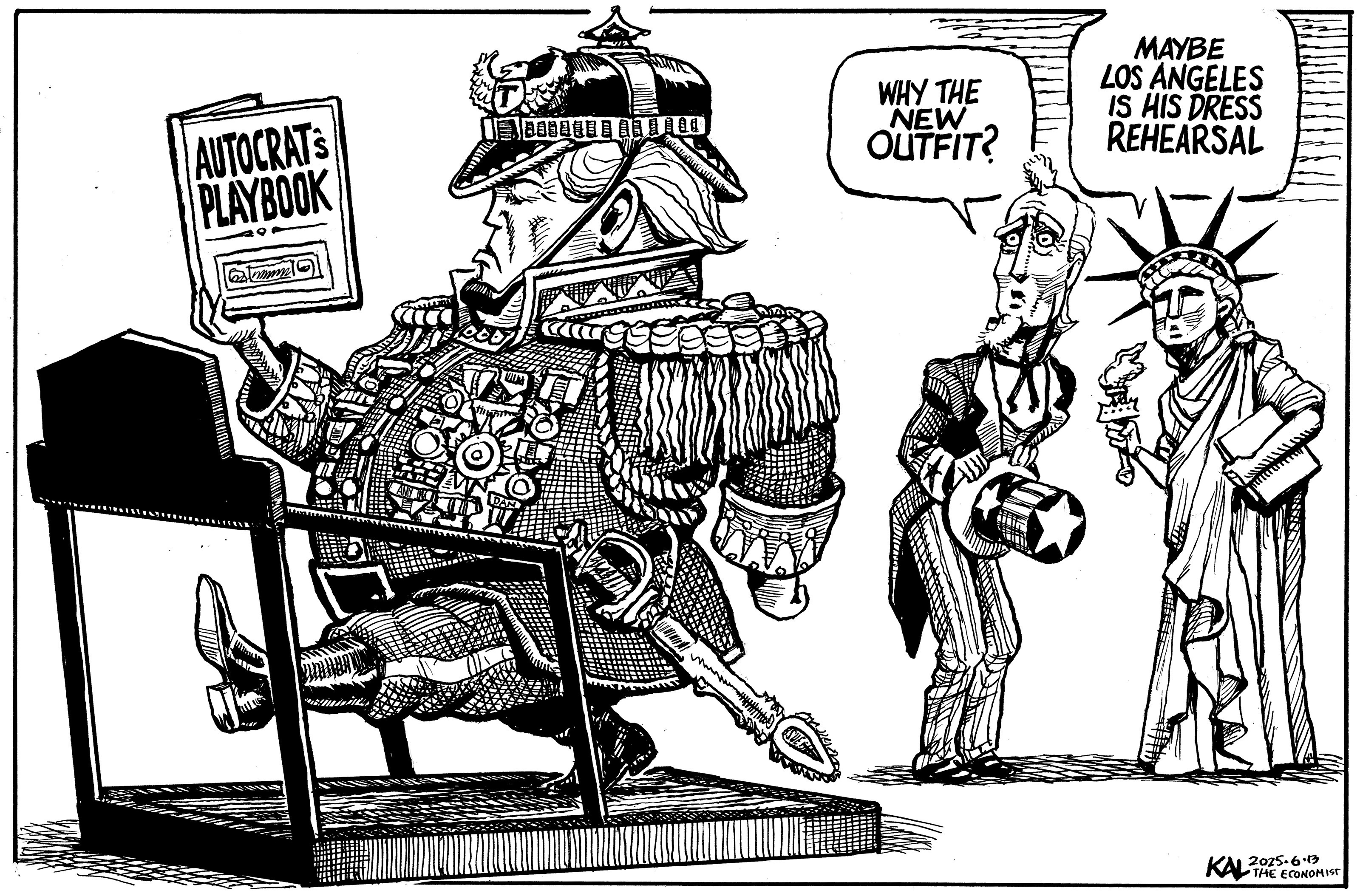 Political cartoon by Kevin Kallaugher, “My Latest from The Economist”, 2025-06-12.