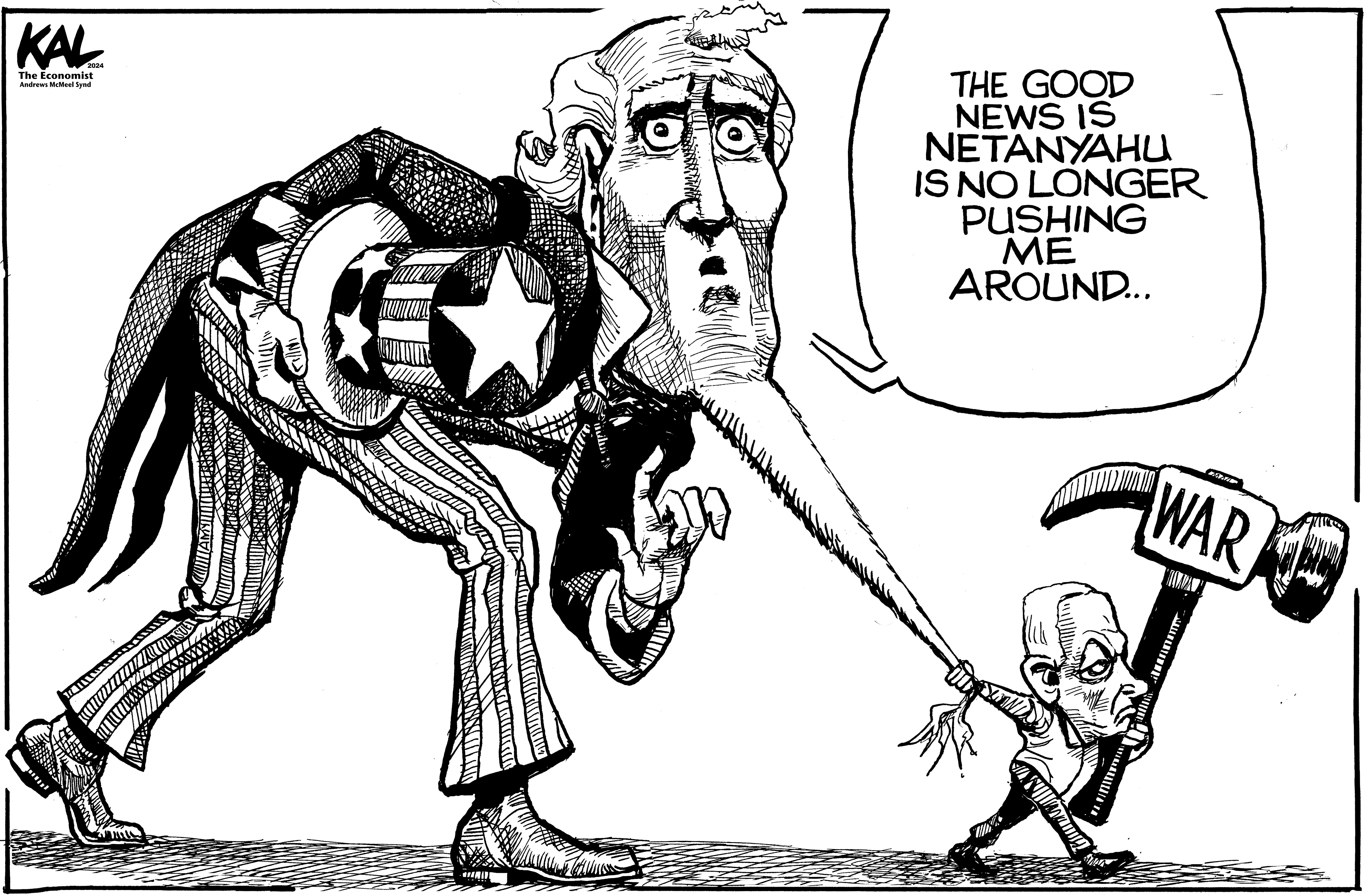 Political cartoon by Kevin Kallaugher, “Nailing it with a hammer”, 2025-06-22.