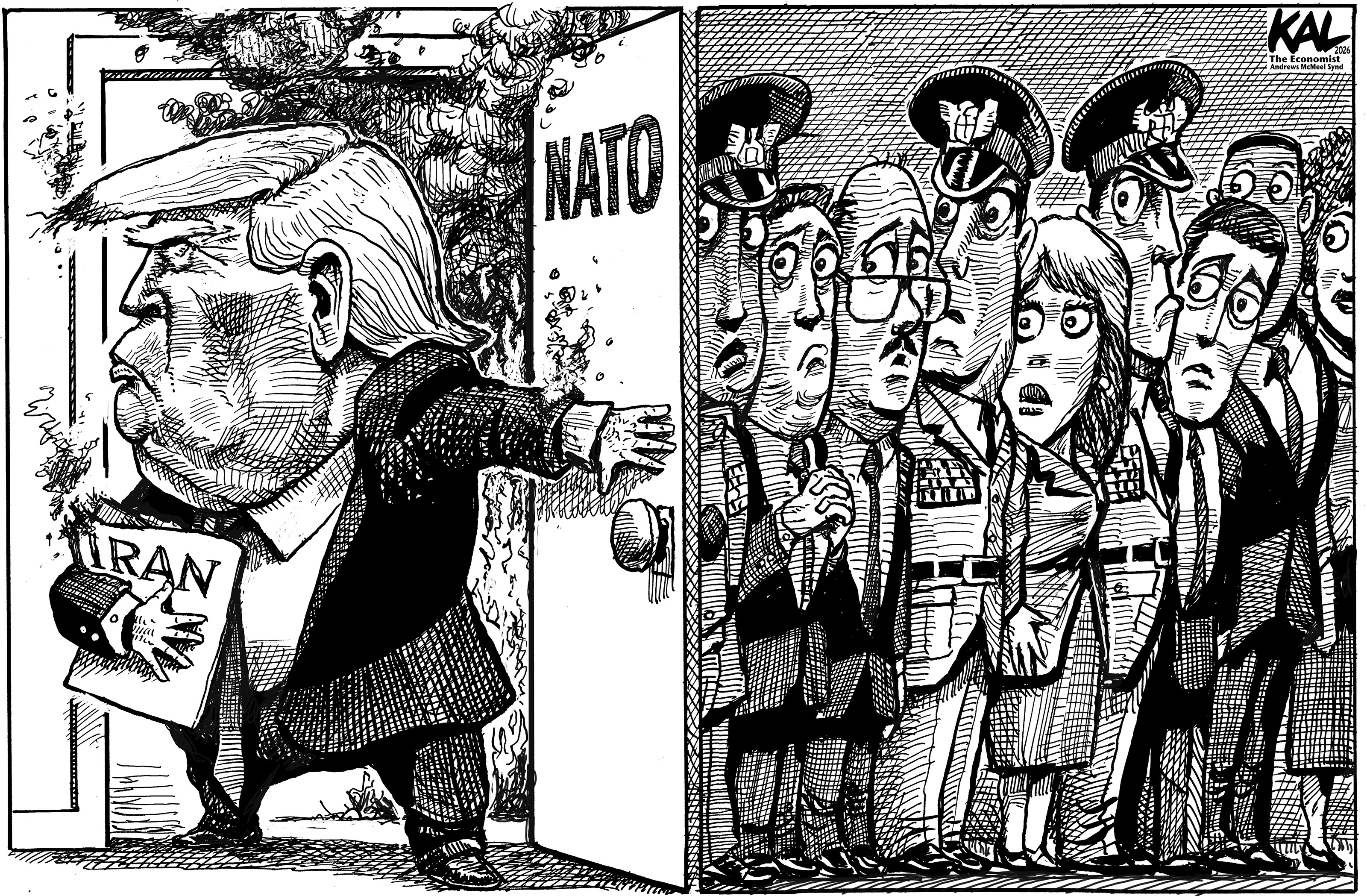 Political cartoon by Kevin Kallaugher, “No One's Home”, 2026-03-20.