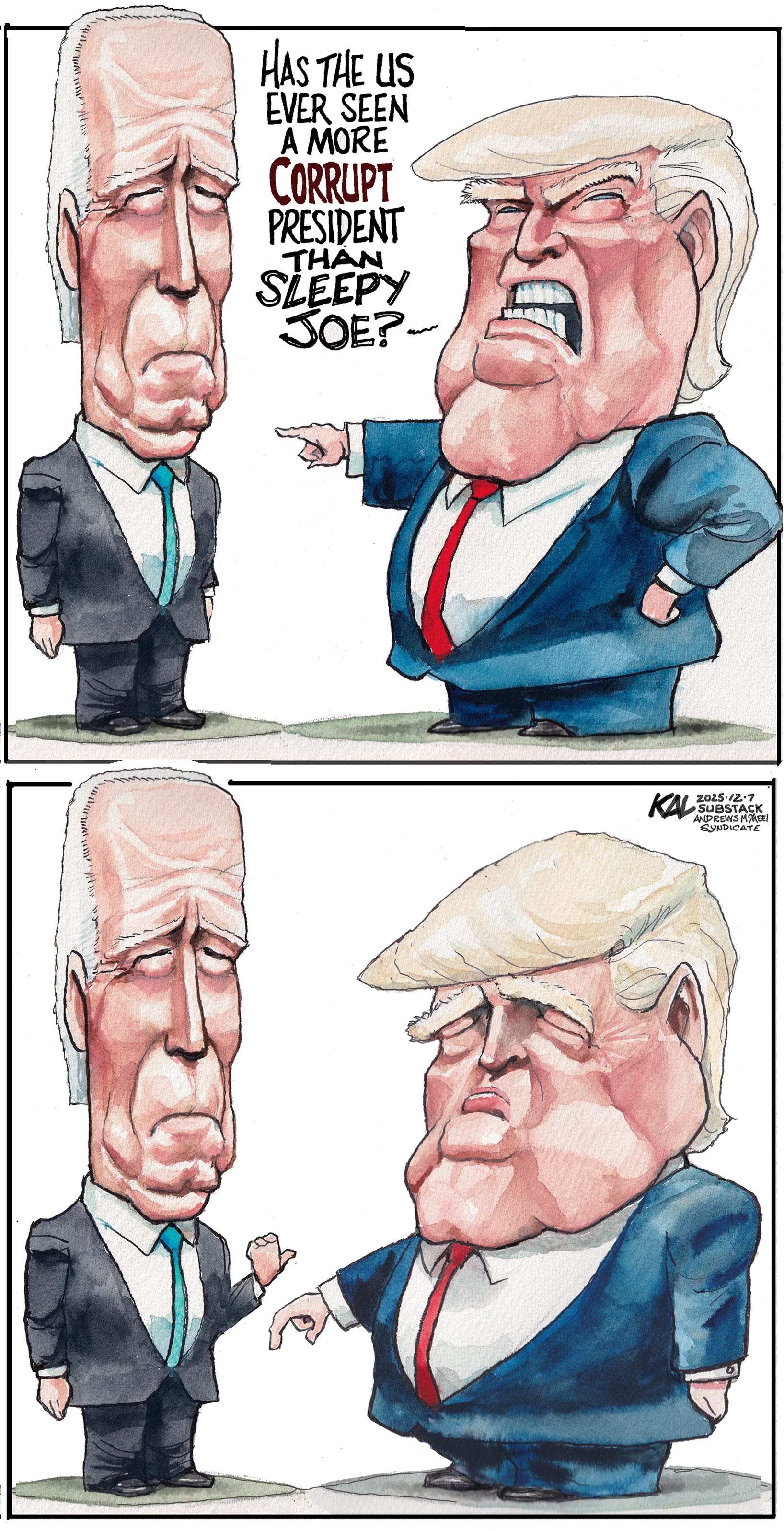 Political cartoon by Kevin Kallaugher, “Time For A Nap”, 2025-12-07.