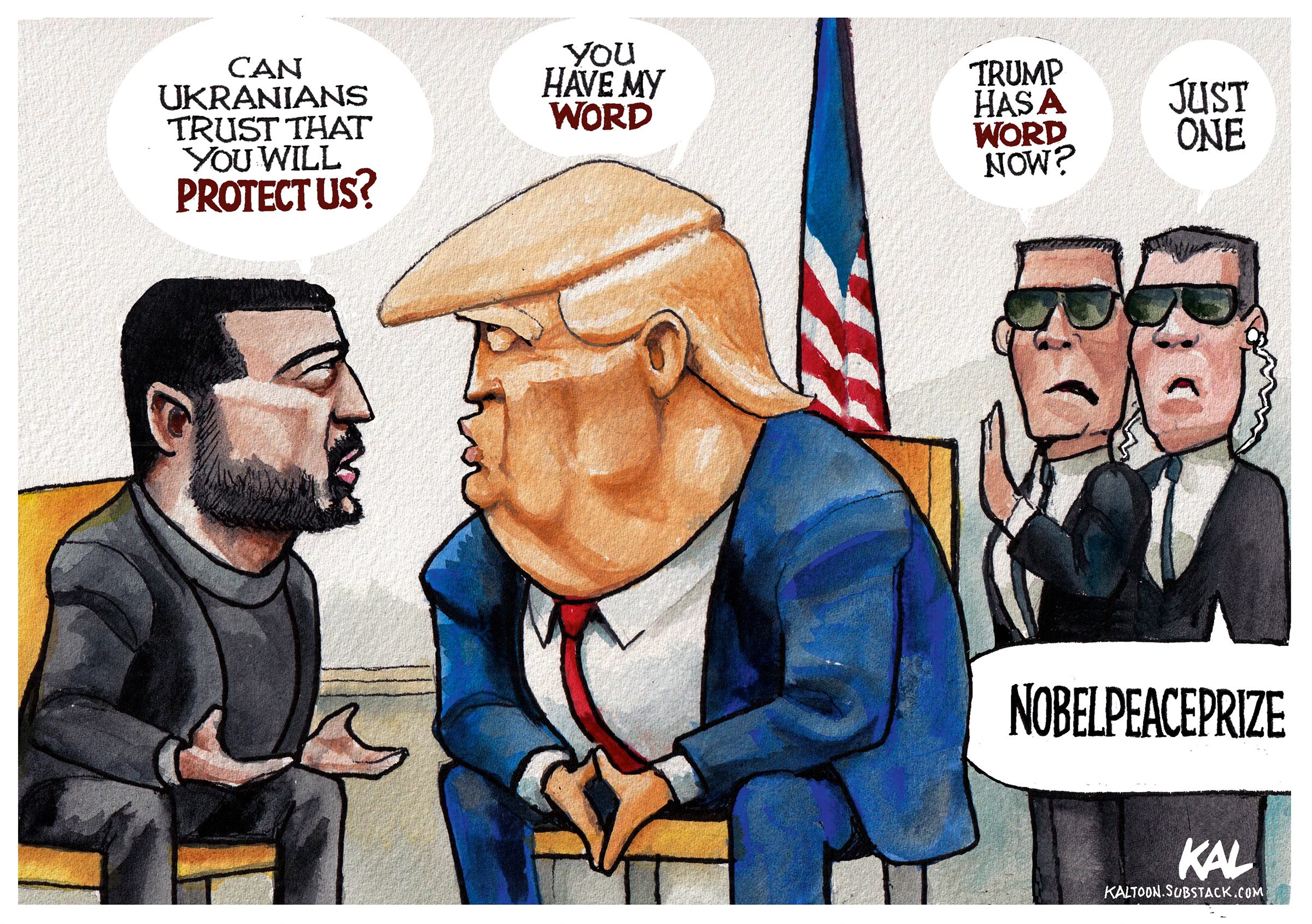 Political cartoon by Kevin Kallaugher, “Trump's Dainty Hands”, 2025-08-20.