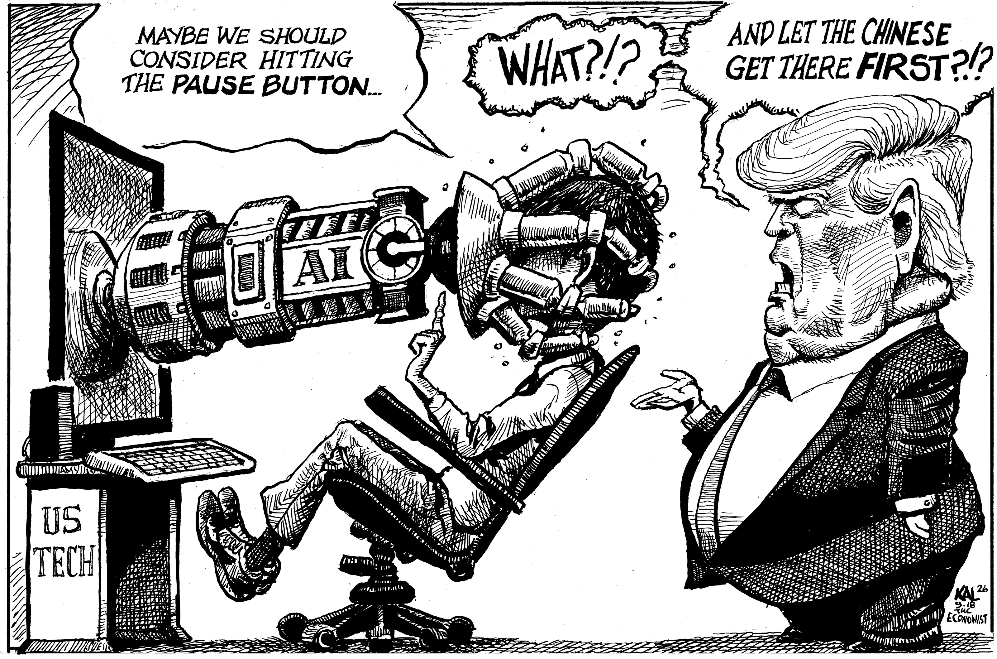 Political cartoon by Kevin Kallaugher, “What's a Cartoonist to Do?”, 2026-09-20.