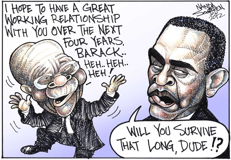 Political cartoon by Nanda Soobben, “Untitled”, 2012-11-08.