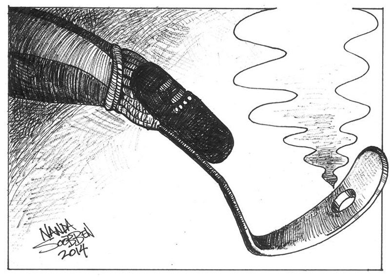 Political cartoon by Nanda Soobben, “Untitled”, 2014-04-15.