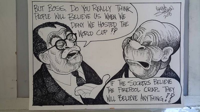 Political cartoon by Nanda Soobben, “Untitled”, 2015-06-08.