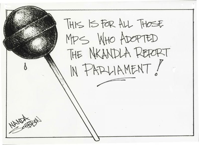 Political cartoon by Nanda Soobben, “Untitled”, 2015-08-24.