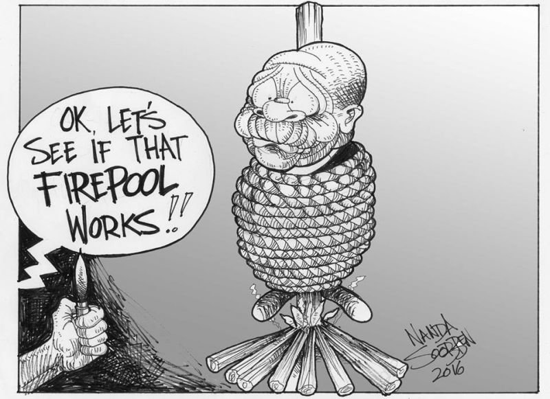 Political cartoon by Nanda Soobben, “Untitled”, 2016-02-08.