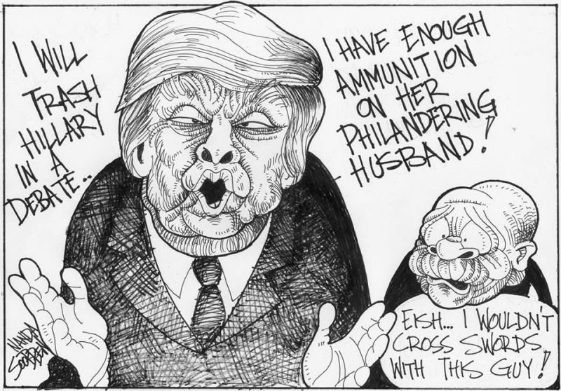 Political cartoon by Nanda Soobben, “Untitled”, 2016-03-08.