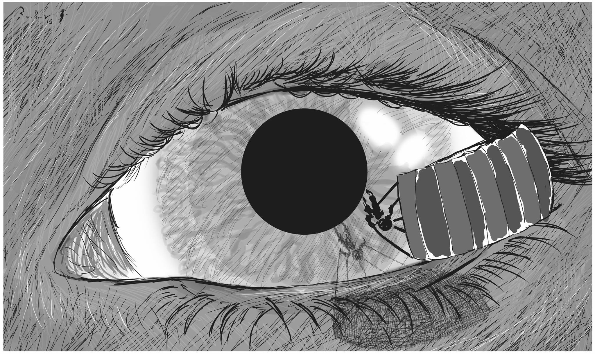 Political cartoon by Rafat Alkhatib, “Black Hole”, 4 January 2017.