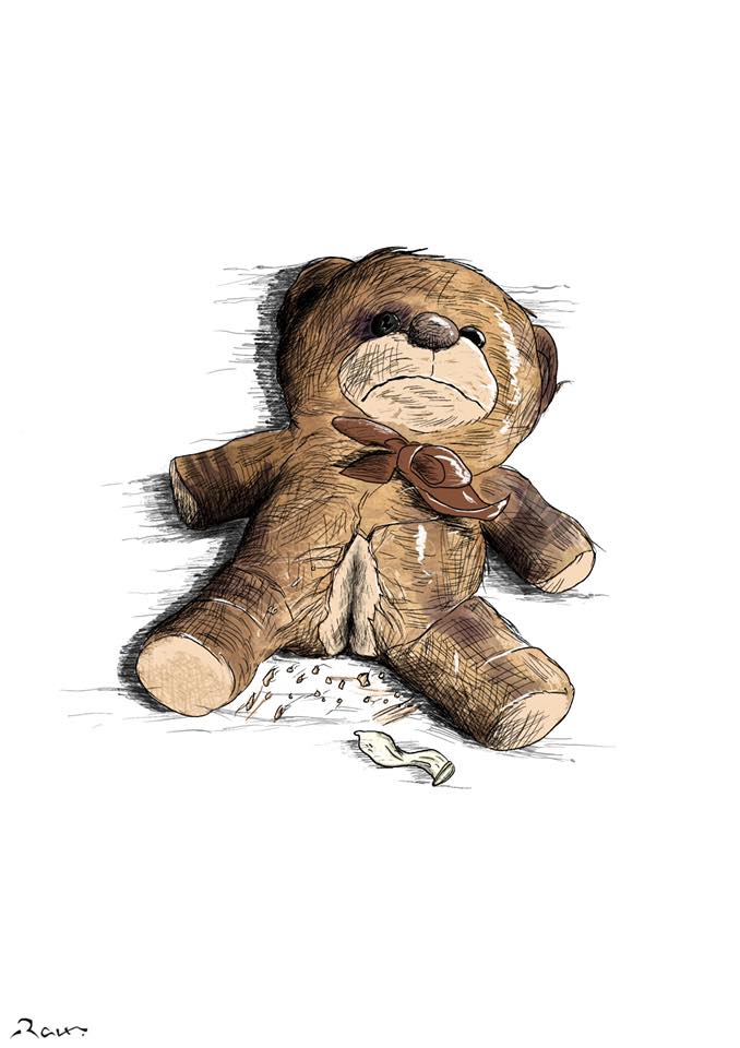 Political cartoon by Rafat Alkhatib, “Child trafficking”, 11 September 2020.