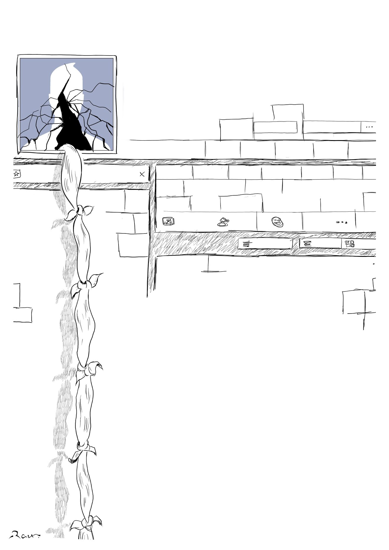 Political cartoon by Rafat Alkhatib, “Escape to reality”, 27 October 2018.