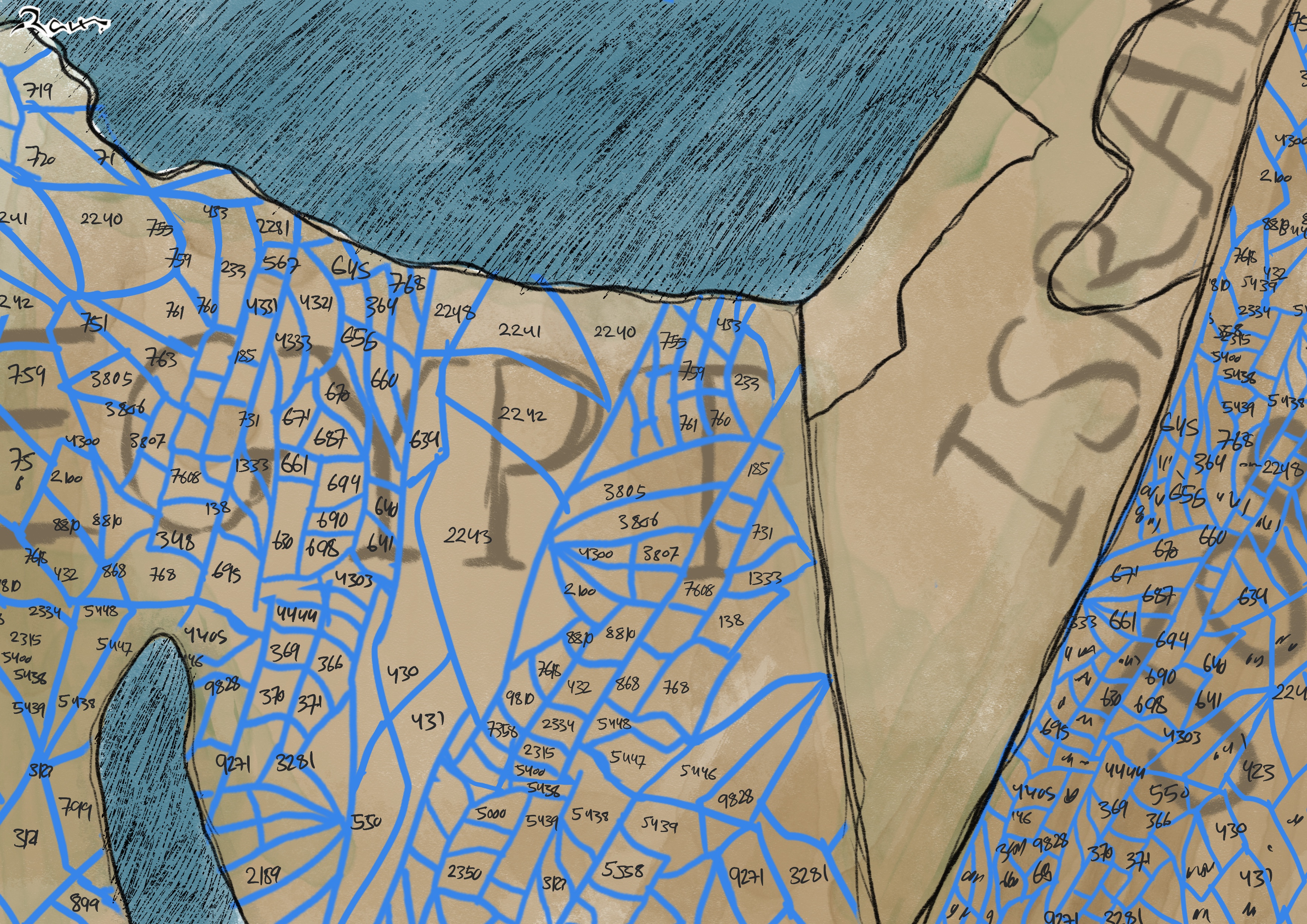 Political cartoon by Rafat Alkhatib, “Evacuation Zones”, 4 December 2023.