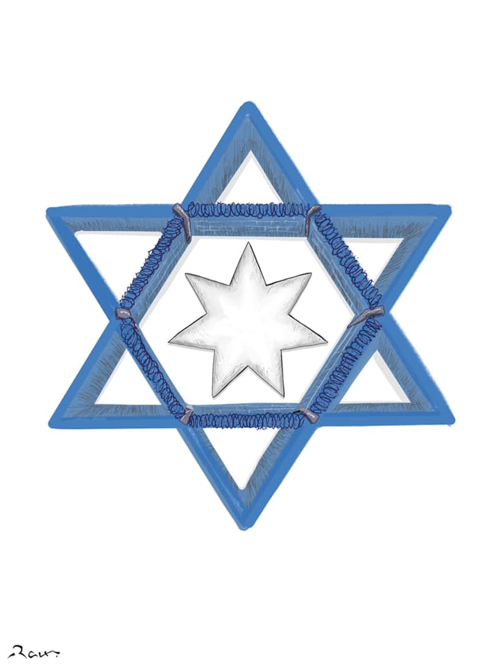 Political cartoon by Rafat Alkhatib, “Free Stars!”, 28 May 2021.