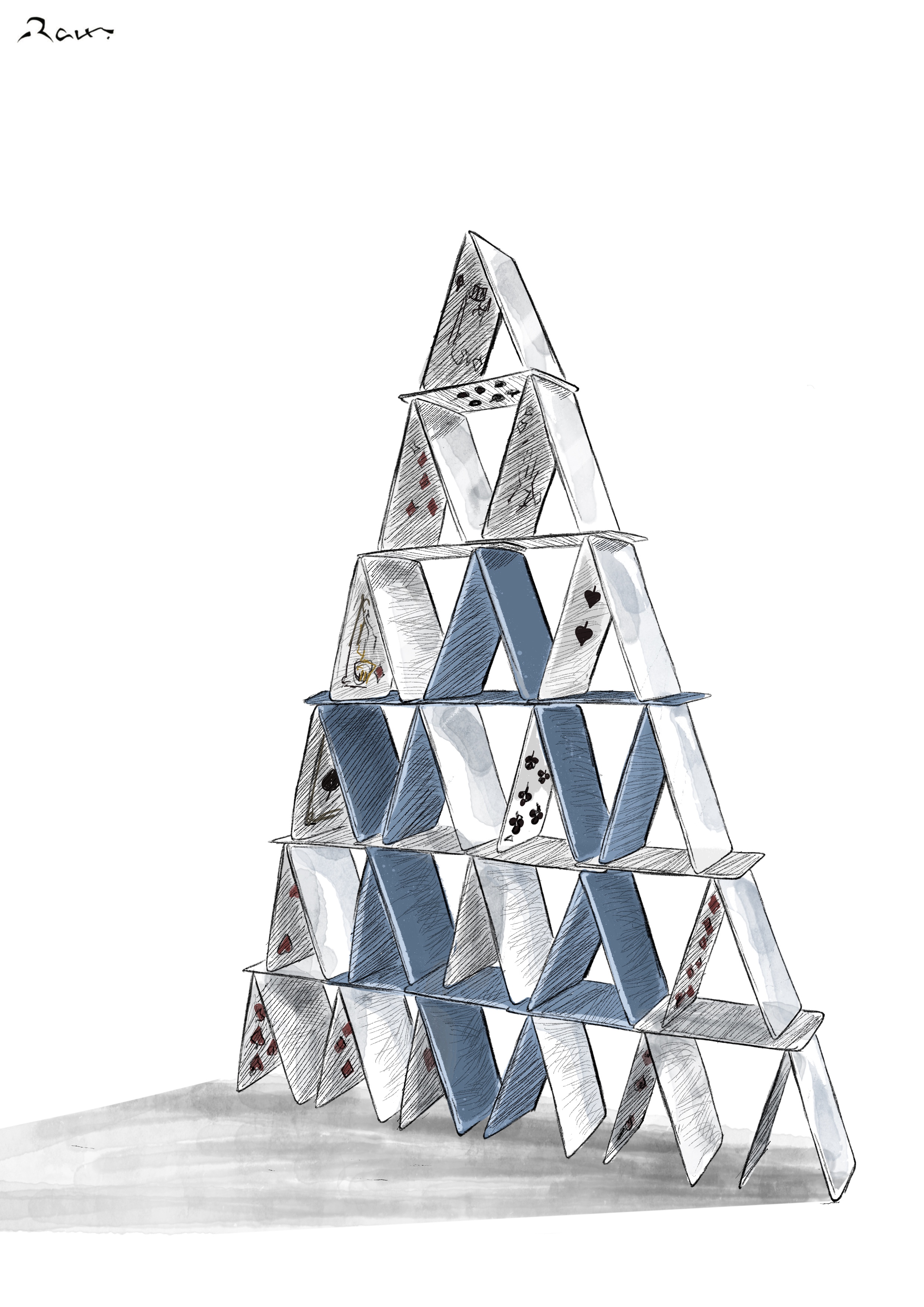 Political cartoon by Rafat Alkhatib, “House of Cards”, 20 October 2023.