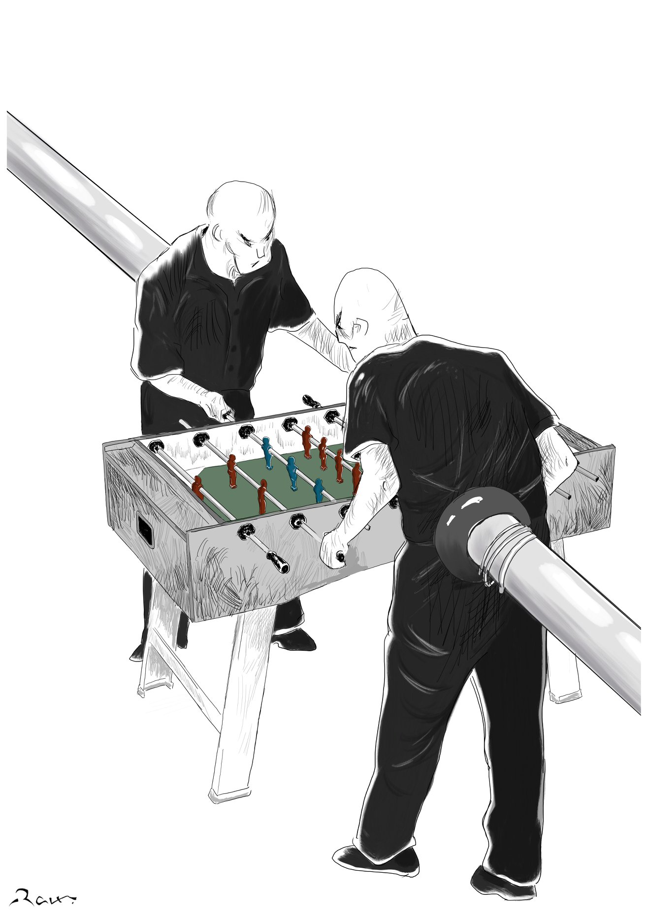 Political cartoon by Rafat Alkhatib, “I can do it”, 26 February 2019.