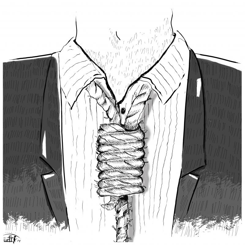 Political cartoon by Rafat Alkhatib, “Illusion”, 11 June 2014.
