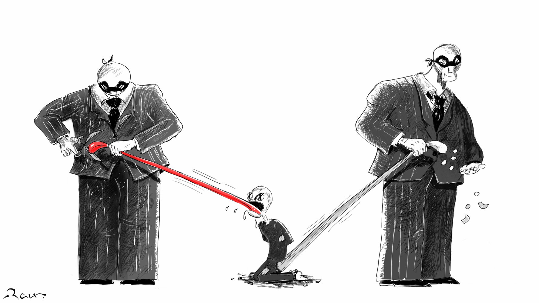 Political cartoon by Rafat Alkhatib, “Jordanian citizen's life”, 22 November 2018.