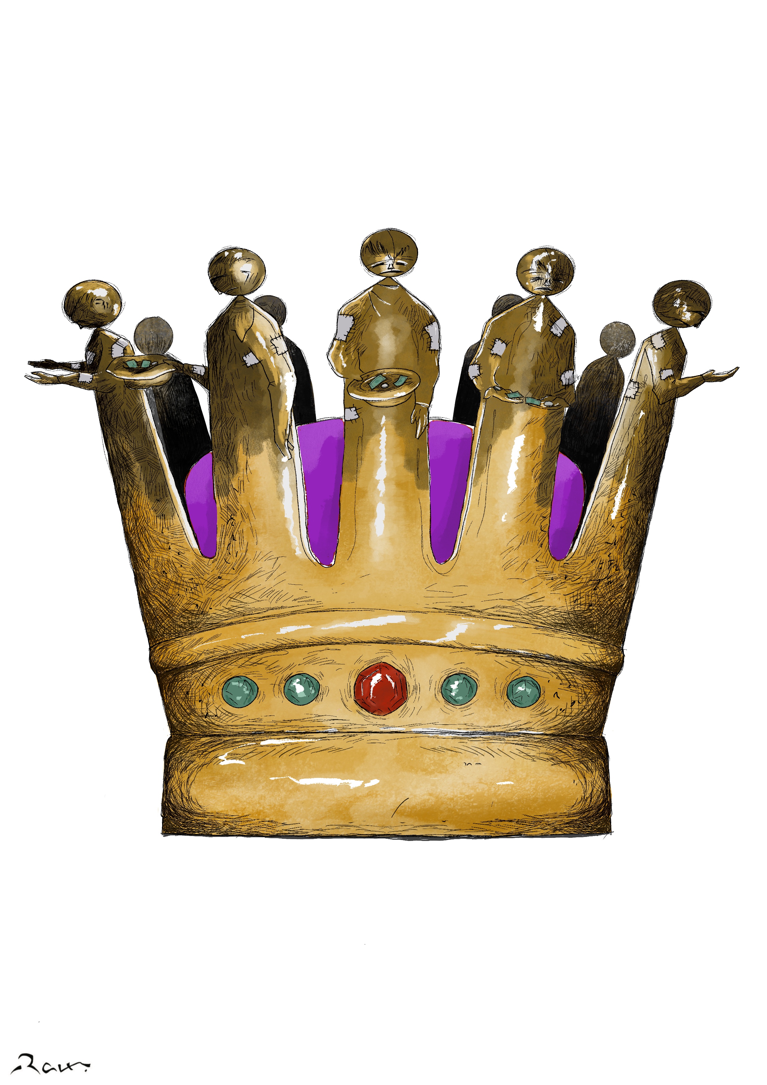 Political cartoon by Rafat Alkhatib, “King Charles III Coronation”, 6 May 2023.