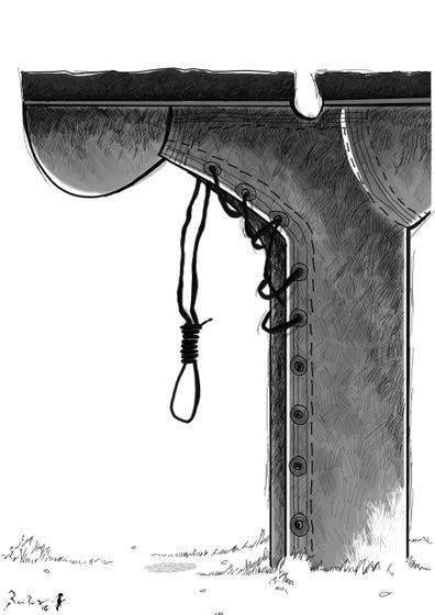 Political cartoon by Rafat Alkhatib, “Military Rule”, 20 July 2016.
