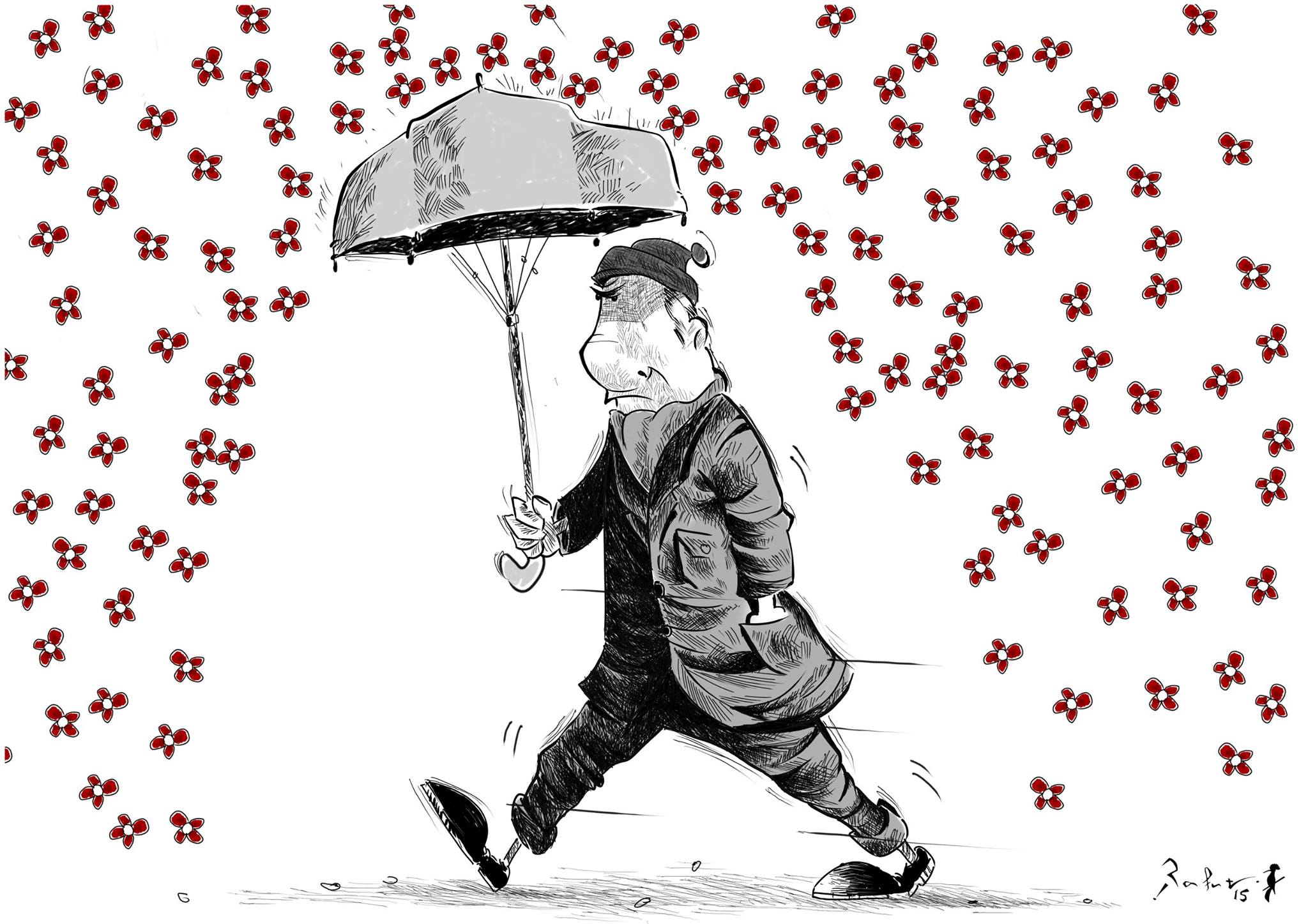 Political cartoon by Rafat Alkhatib, “Pessimists”, 25 October 2015.