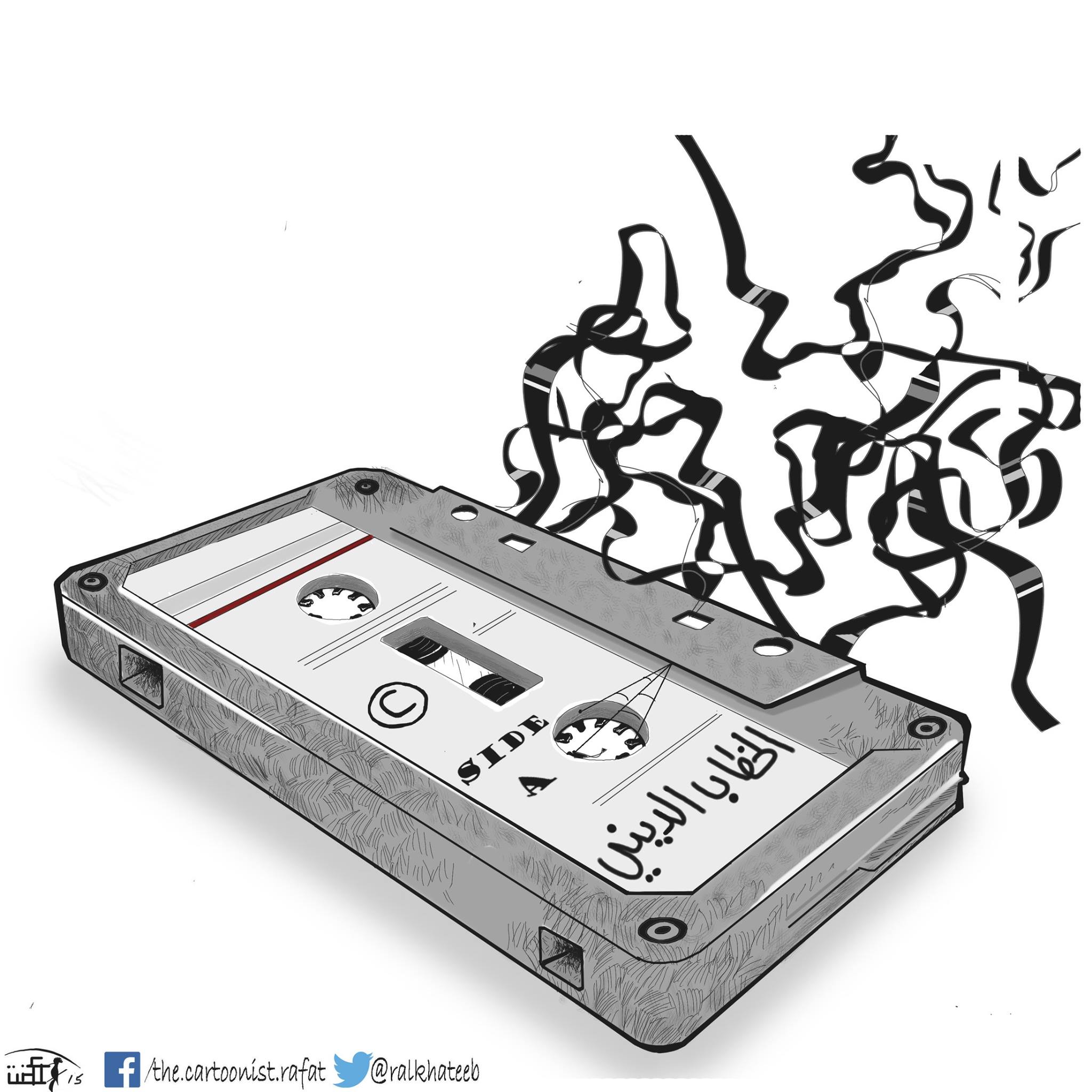 Political cartoon by Rafat Alkhatib, “Religious Speech”, 9 May 2015.