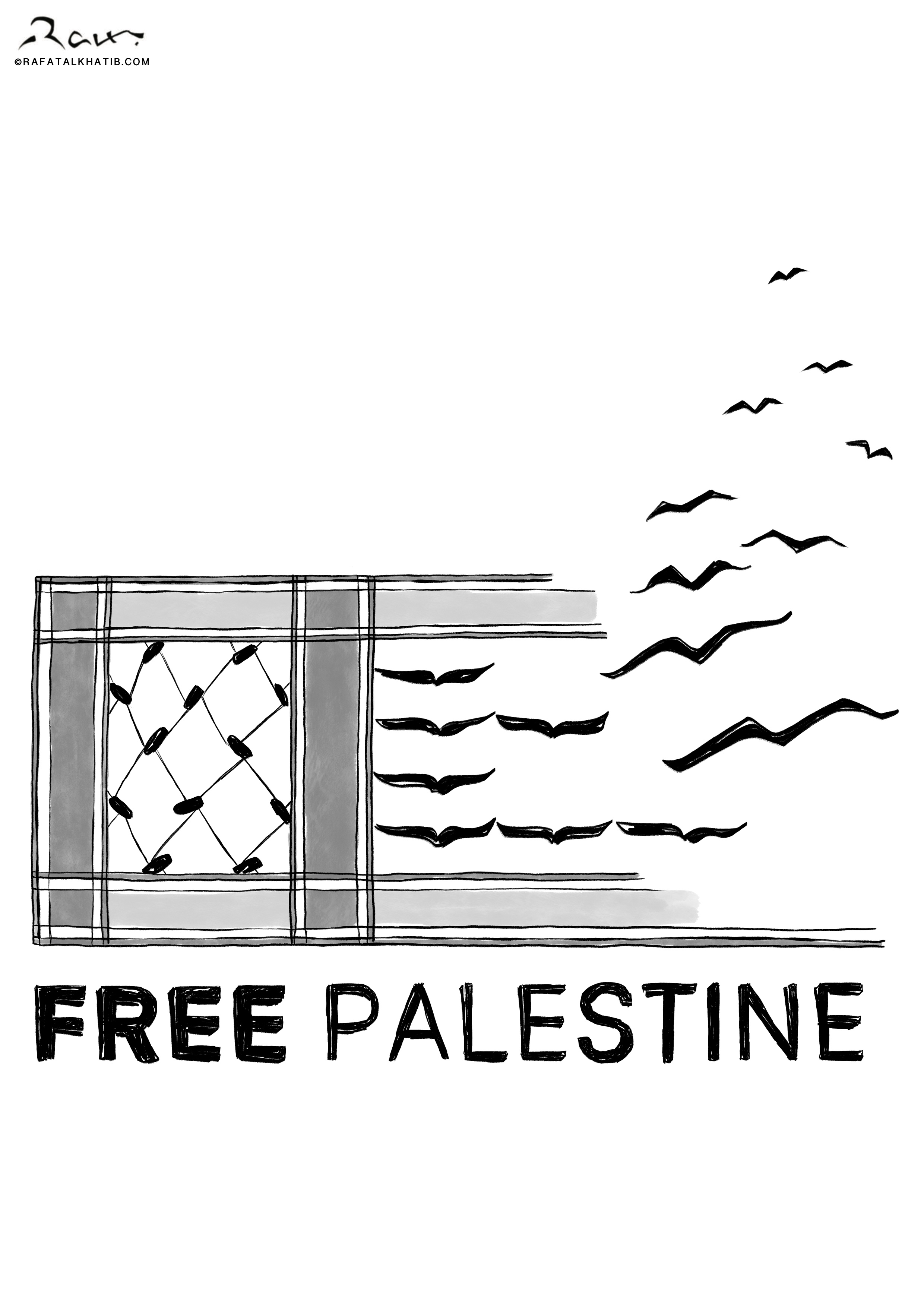 An image show the kufeyyah of Palestine