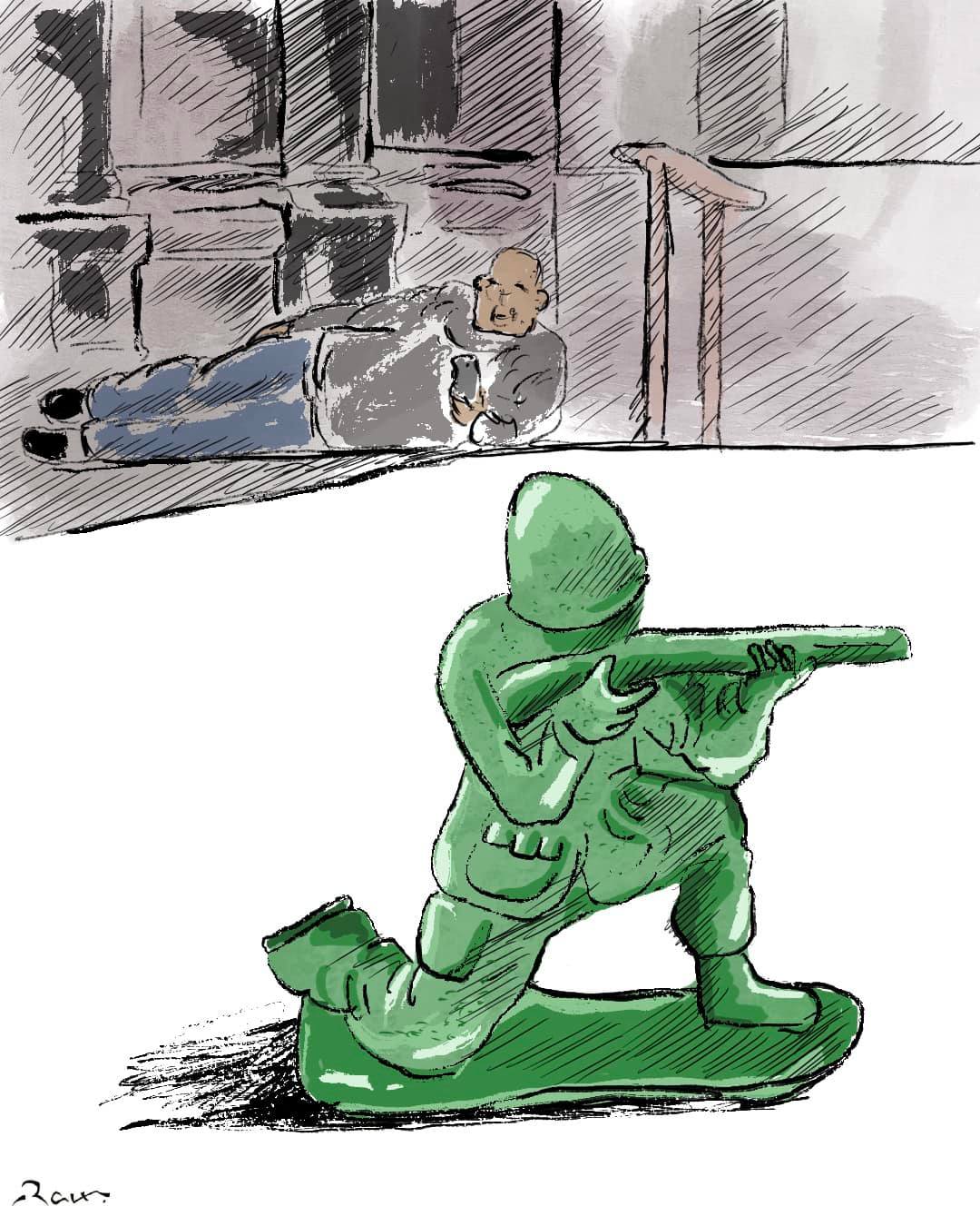 Political cartoon by Rafat Alkhatib, “Solid roots”, 16 April 2022.