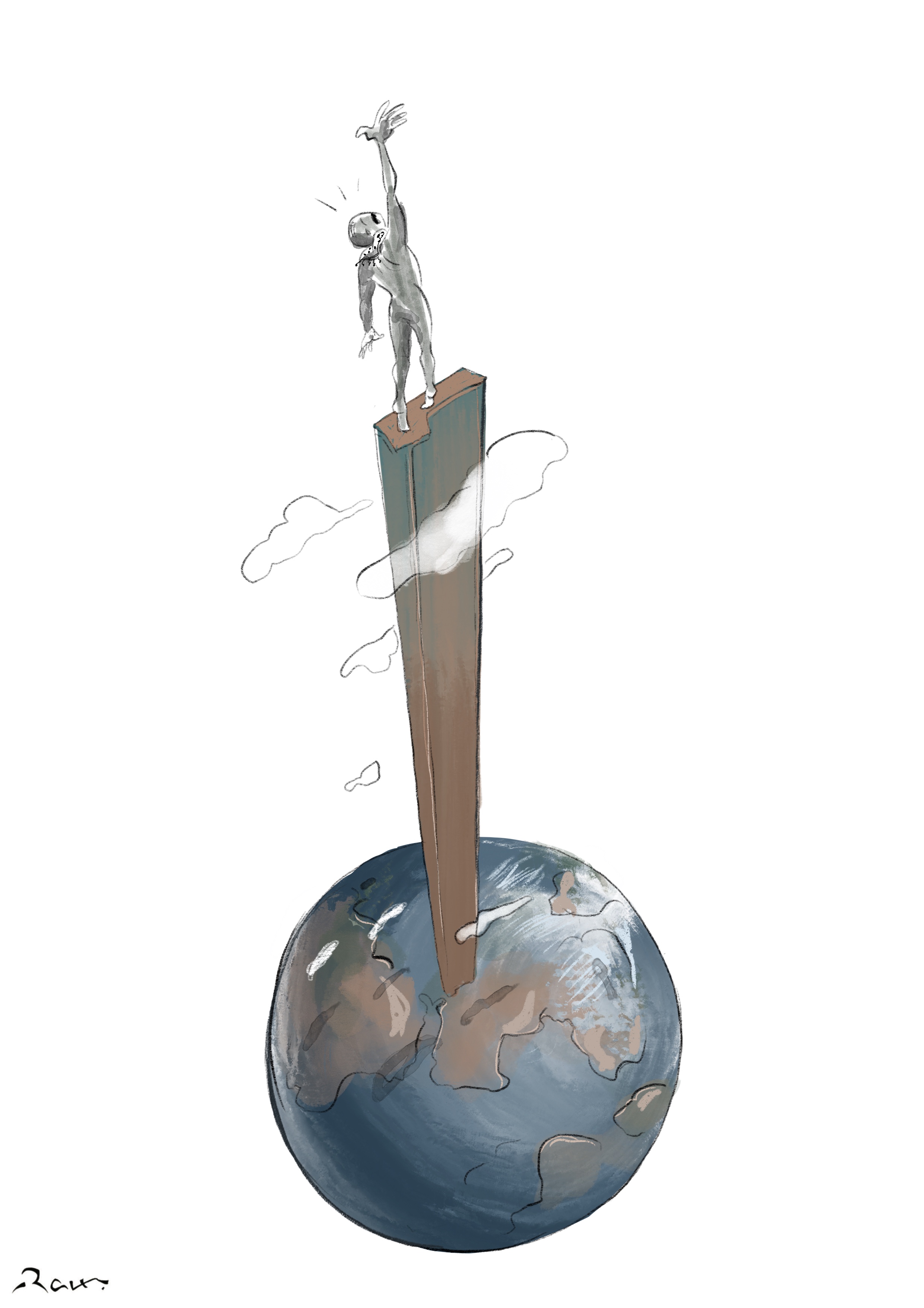 Political cartoon by Rafat Alkhatib, “The Nowhere 2”, 15 October 2023.
