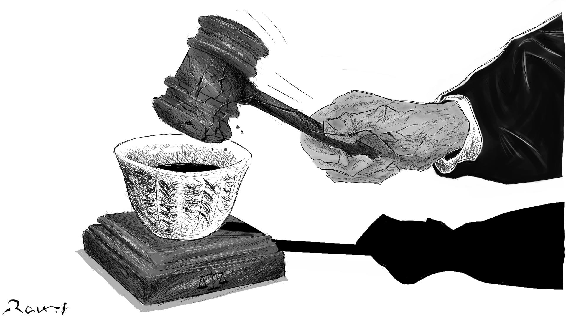 Political cartoon by Rafat Alkhatib, “Tribe Rule in Jordan”, 14 October 2017.