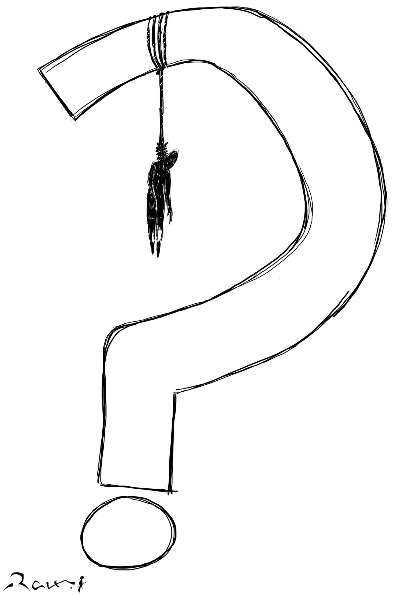 Political cartoon by Rafat Alkhatib, “What’s the point?”, 13 September 2017.